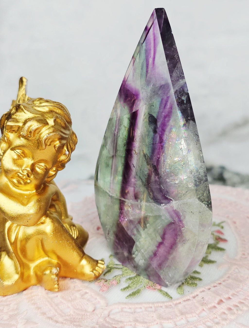 Fluorite Flame,  Crystal Flame Handmade, Crystal