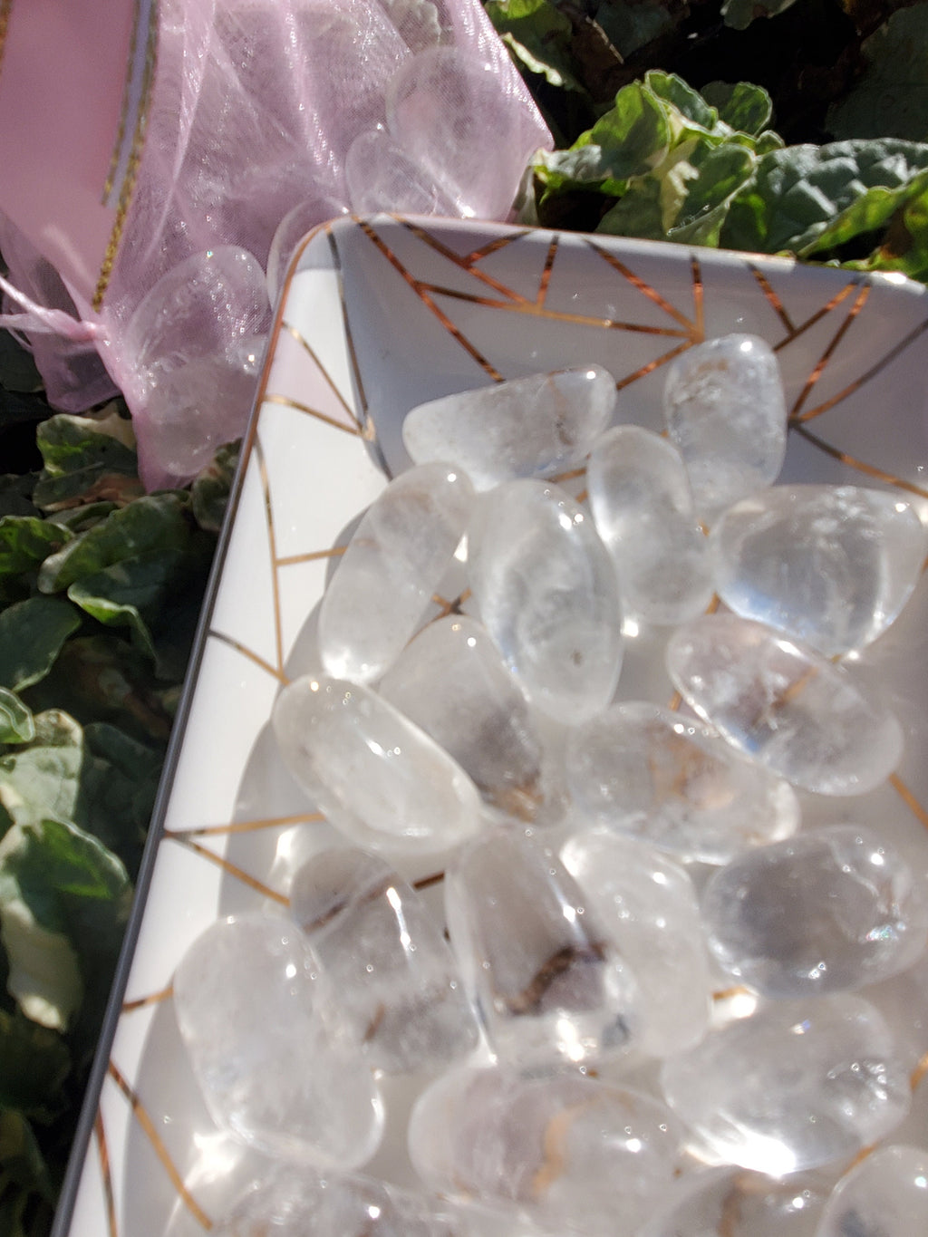 5 Clear Quartz Tumble Stones(>1in)/ Clear Quartz crystal/ Clear Quartz Pocket Stone / Clear Quartz Tumbled/ Clear Quartz gemstone