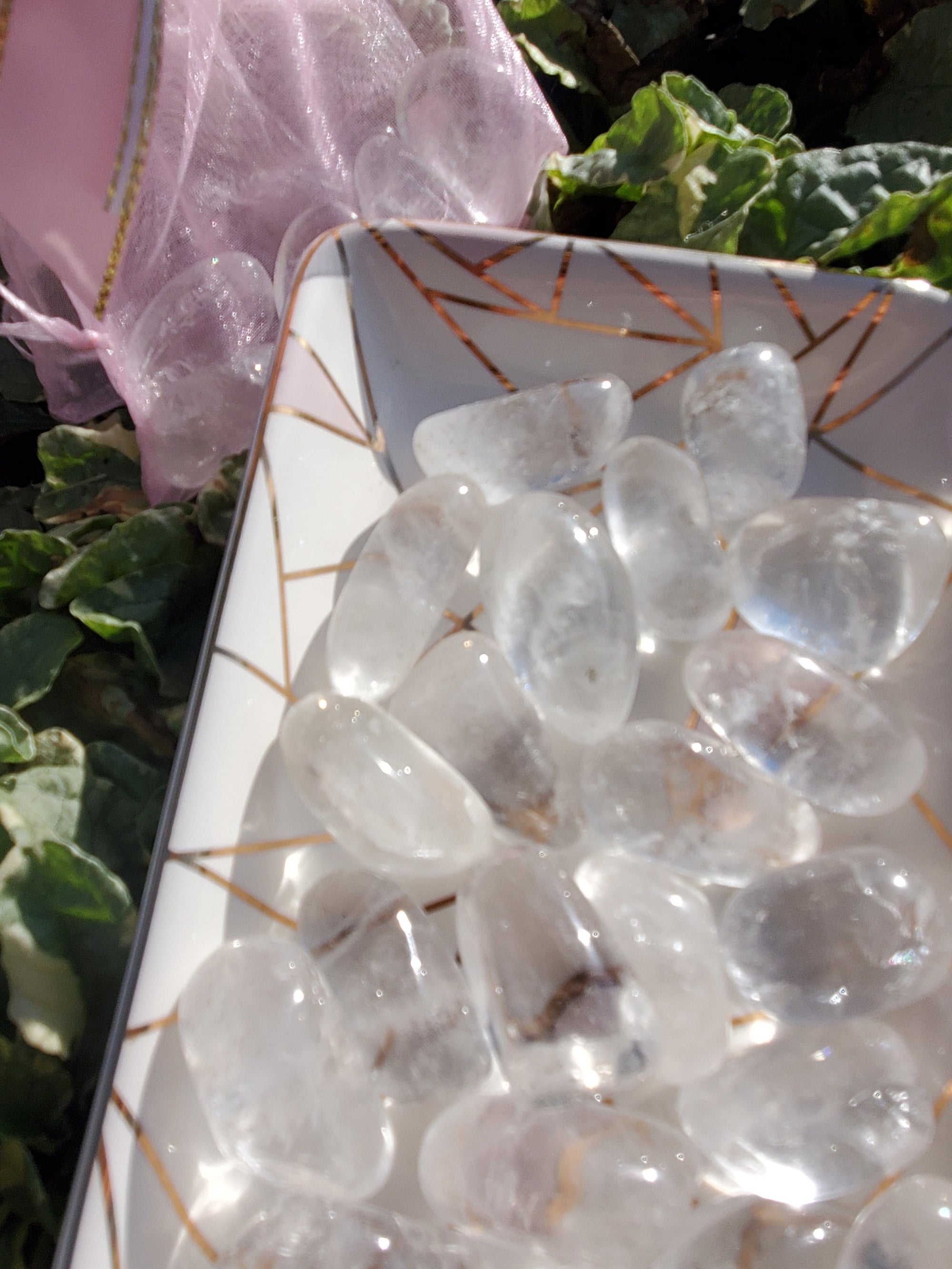 5 Clear Quartz Tumble Stones(>1in)/ Clear Quartz crystal/ Clear Quartz Pocket Stone / Clear Quartz Tumbled/ Clear Quartz gemstone