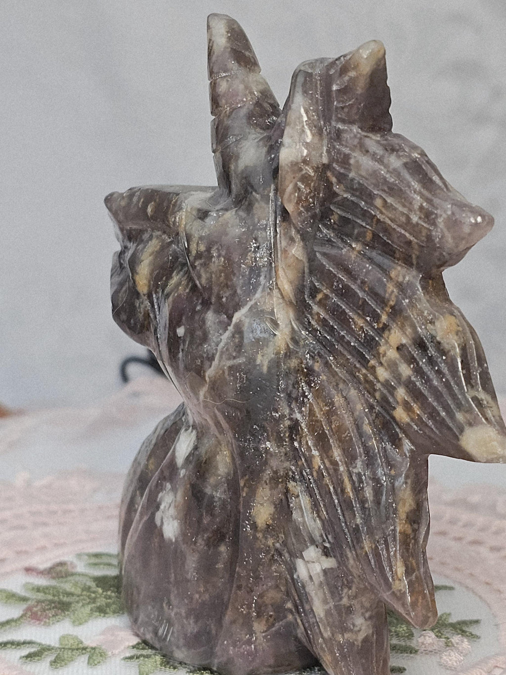 Rare Unicorn Stone Unicorn Carving, Pink Tourmaline Lepidolite Crystal