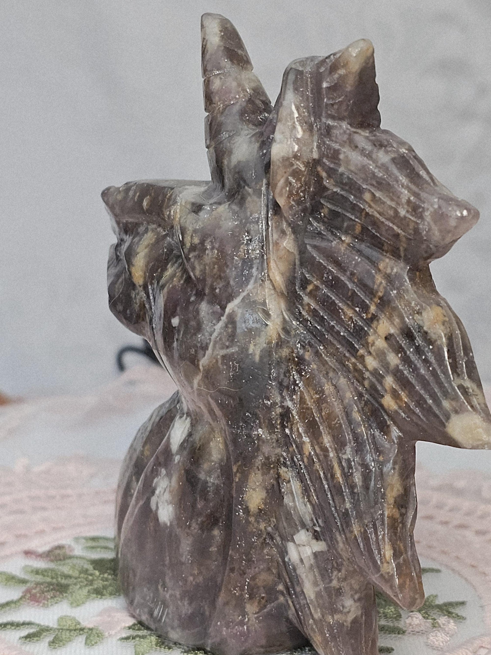 Rare Unicorn Stone Unicorn Carving, Pink Tourmaline Lepidolite Crystal