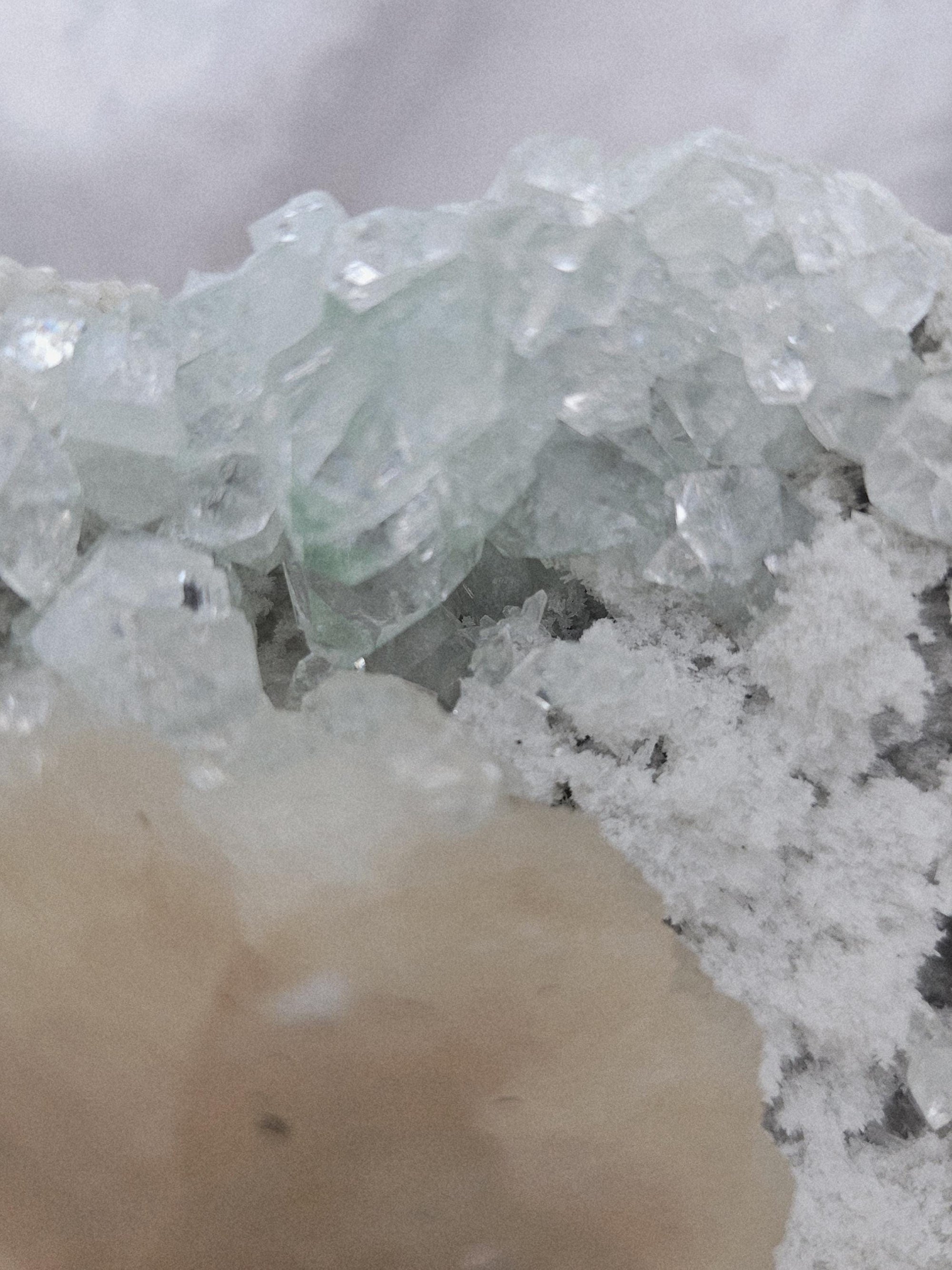 RARE LG 2.55 lb Sugar Green Diamond  Apophyllite with Stillbite from India , Apophyllite, Crystal, Crystals, Home decor