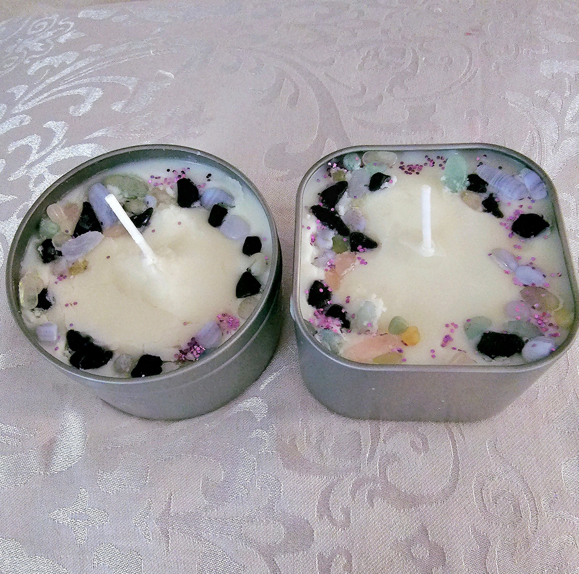 Candles for manifesting/ manifestation candles/candles with crystals/ intention candles for blessings and abundance/spiritual candles/ wish