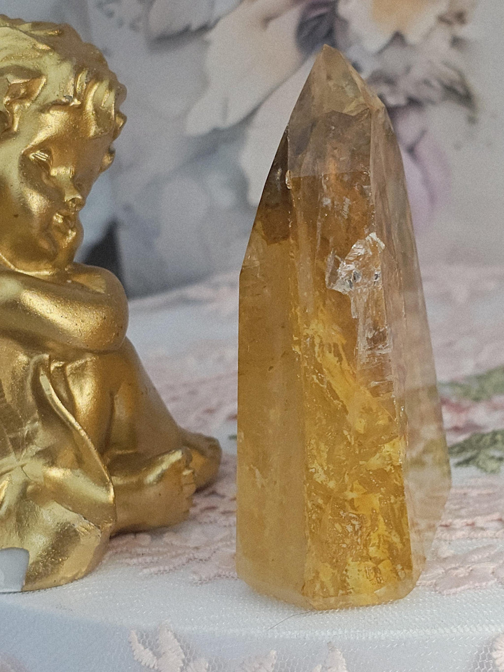 Golden Healer Quartz Tower,  Columbia, Golden Healer with Dendritic, Feng Shui Crystal, Chakra Stone