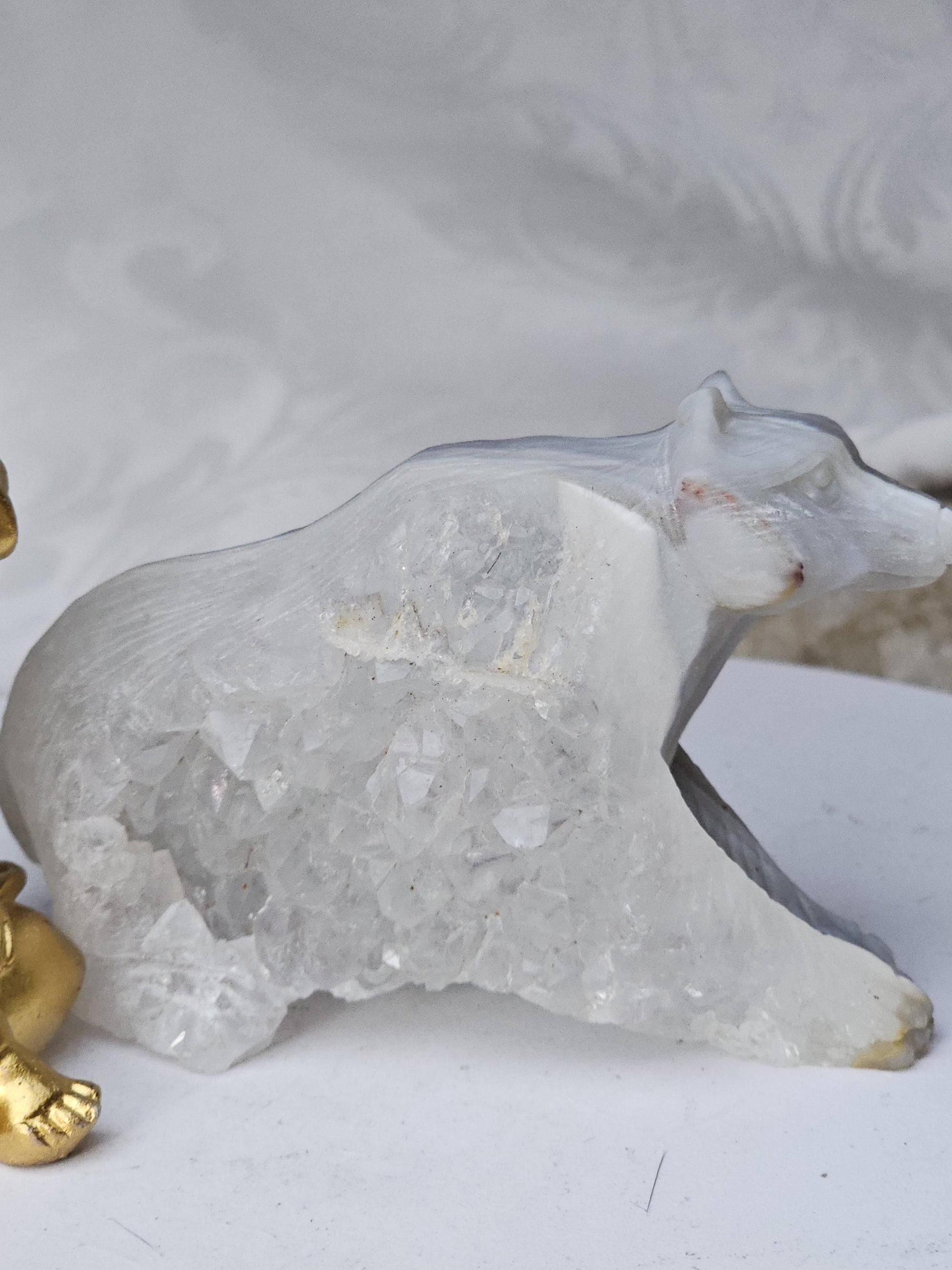 Druzy Agate Bear, Bear Statue, Crystal, Home Decor, Sculpture