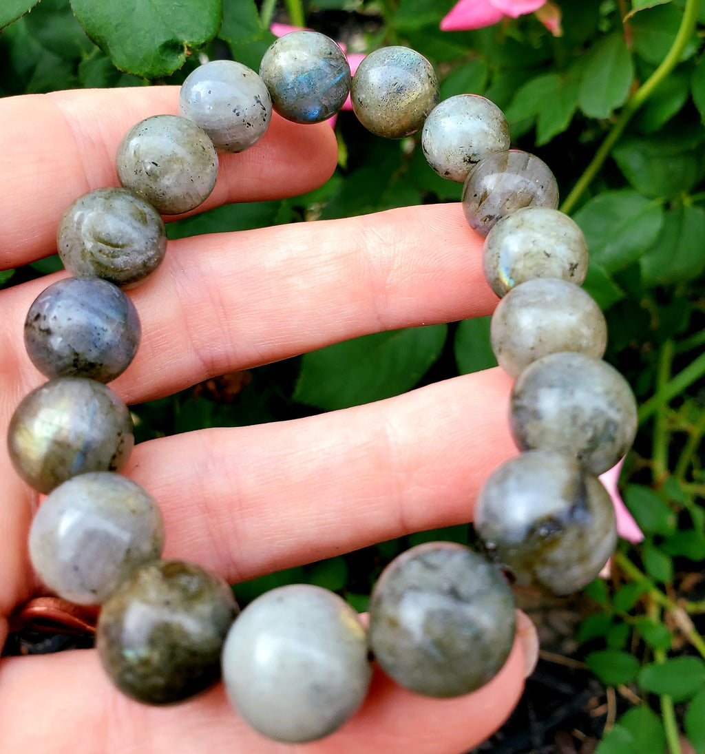 Natural Labradorite Beaded Bracelet, 8mm labradorite, 12mm labradorite Bracelet, Gemstone Bracelet, Healing Stones, Natural Crystal