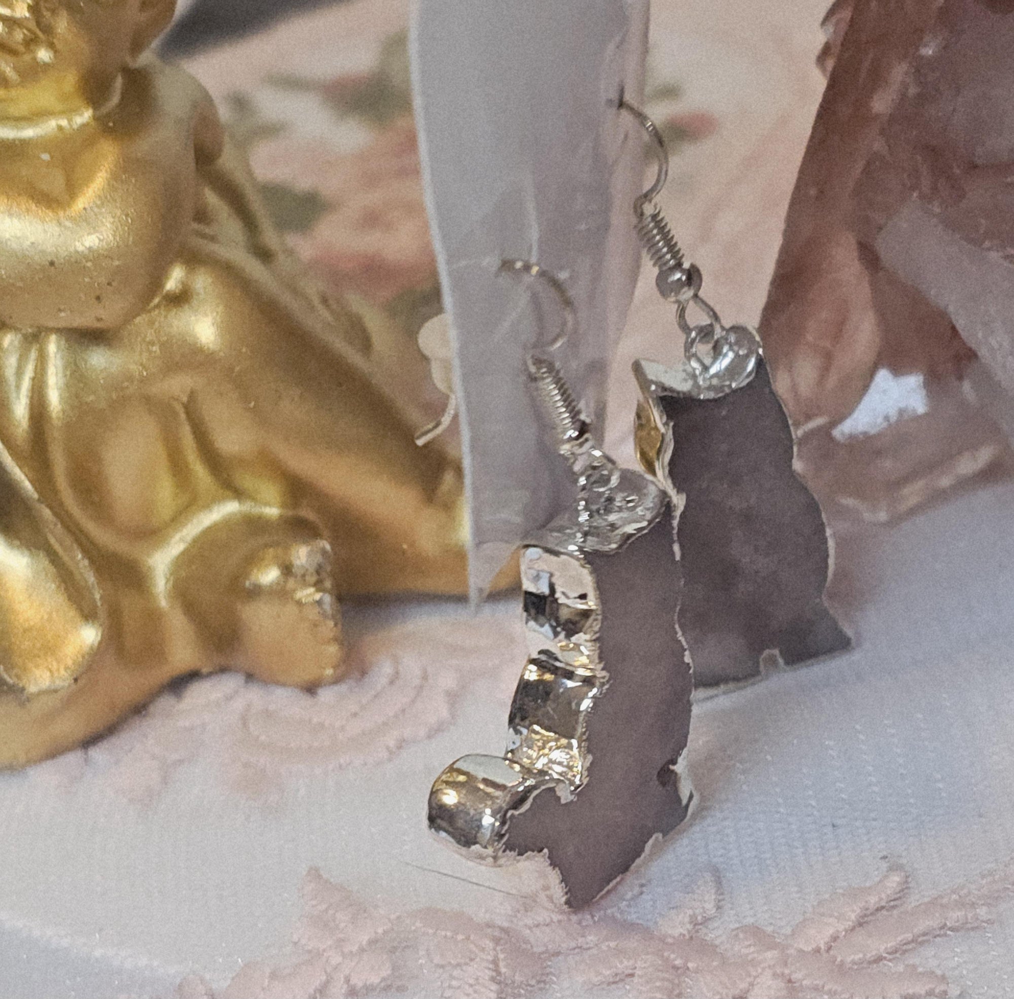 Pink Amethyst Cat Earrings, 925 Sterling Silver, Handmade Jewelry