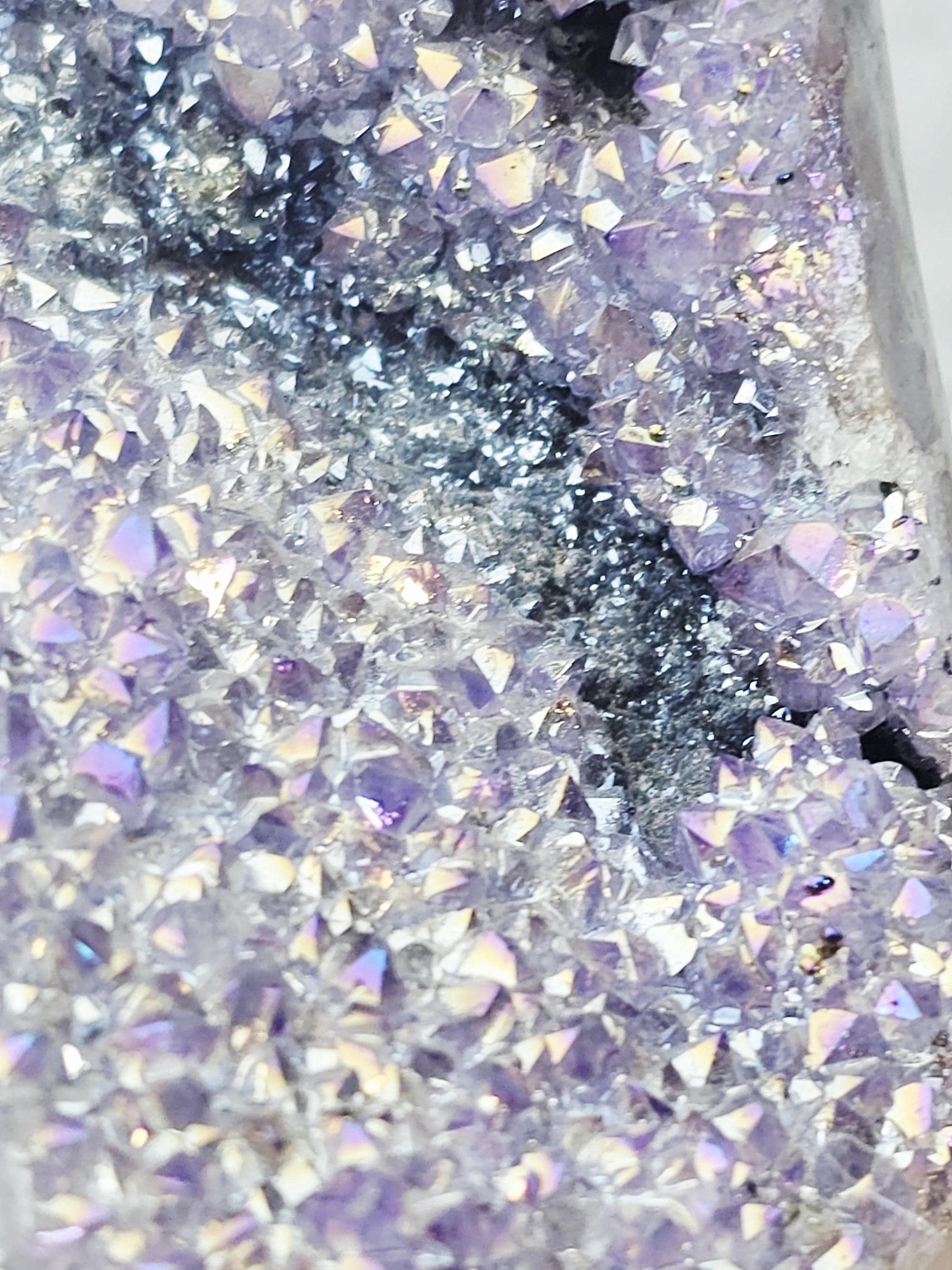 Rare Angel Aura Amethyst Crystal Cluster, Statement Piece