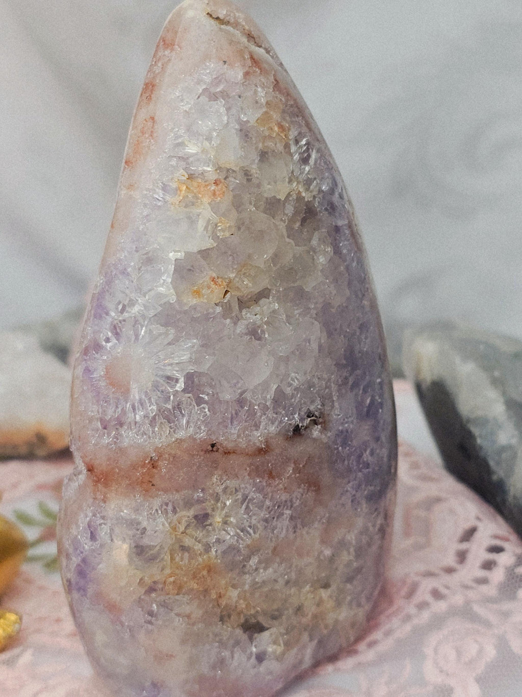 Brazilian Pink Amethyst Druzy Flame , Crystal Flame, Gift