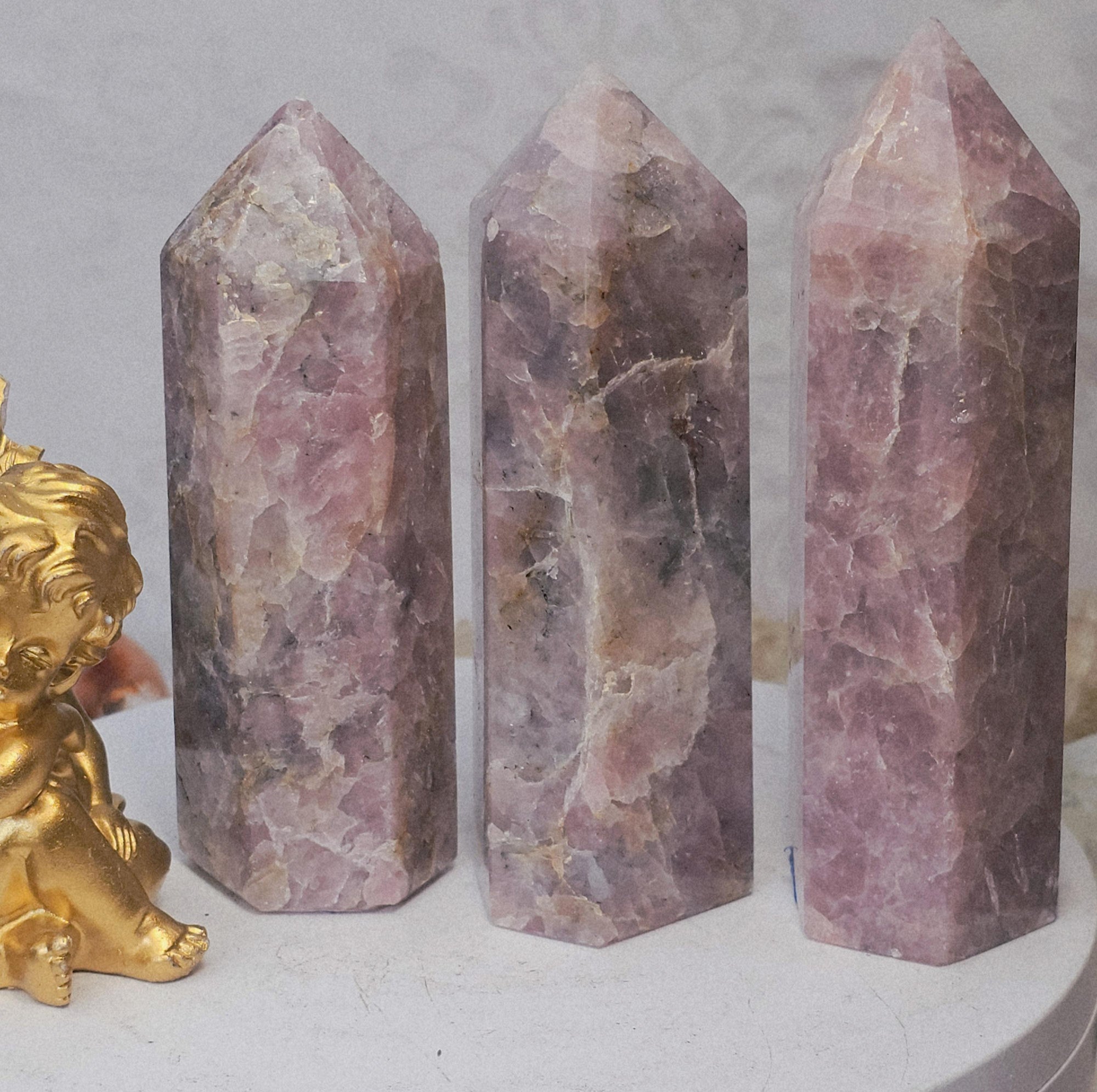 Pink Guava Quartz Tower, Statement Piece Tower
