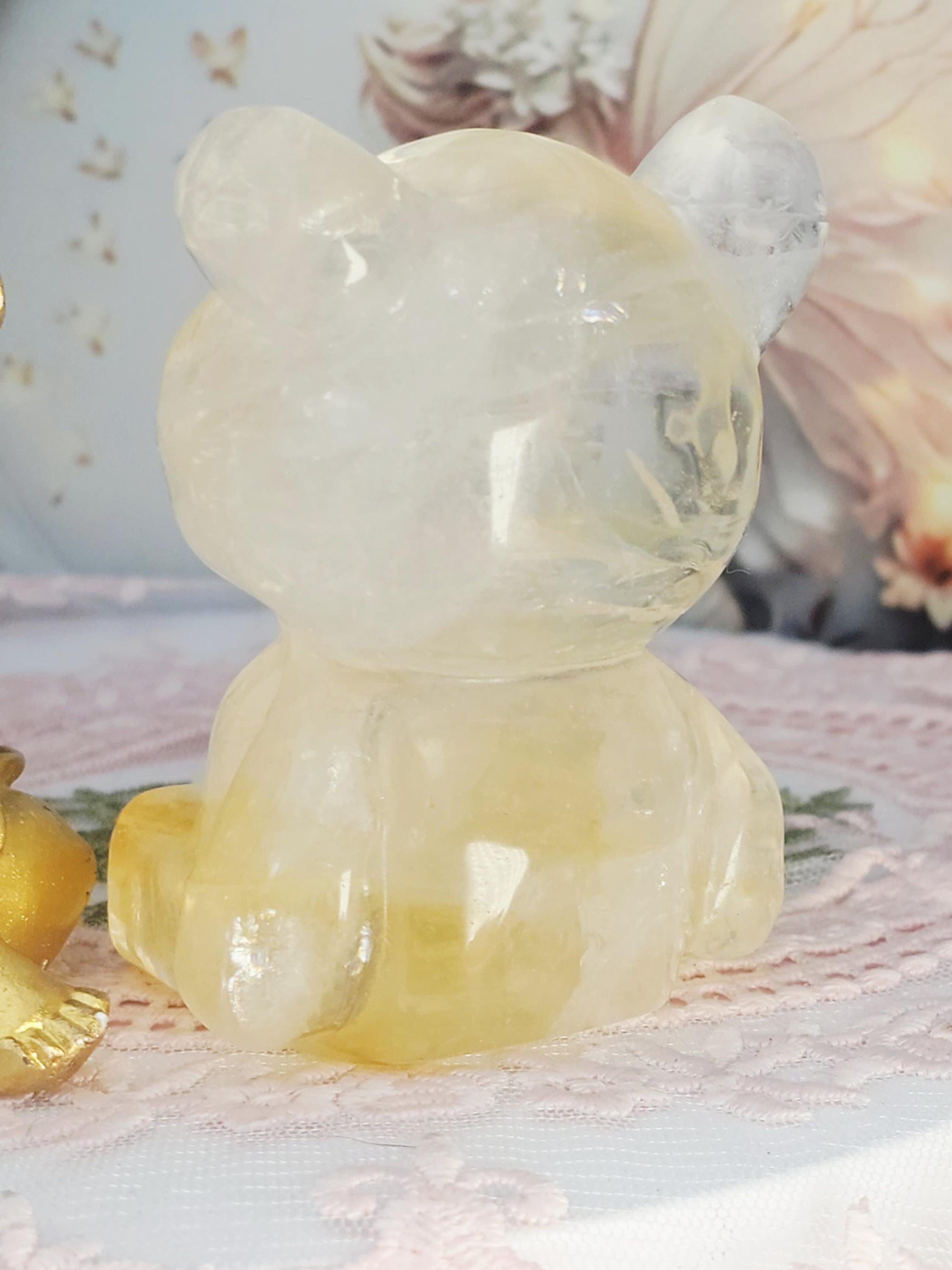 Golden Healer Quartz Bear, Bear Art, Teddie Bear, Cute Crystal, Feng Shui Crystal, Chakra Stone