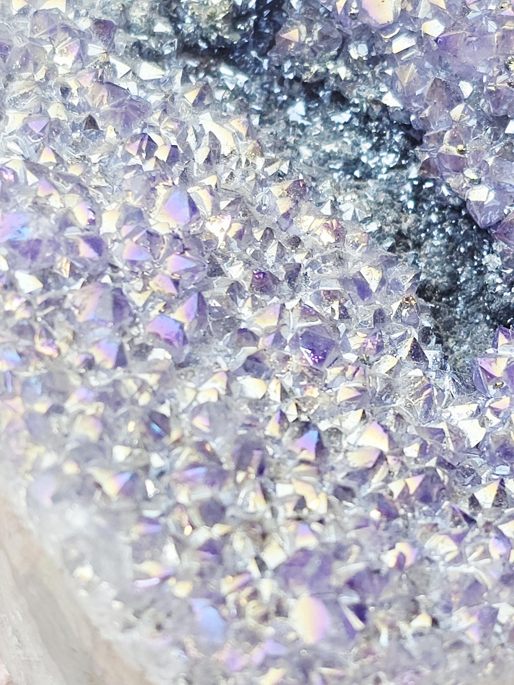 Rare Angel Aura Amethyst Crystal Cluster, Statement Piece