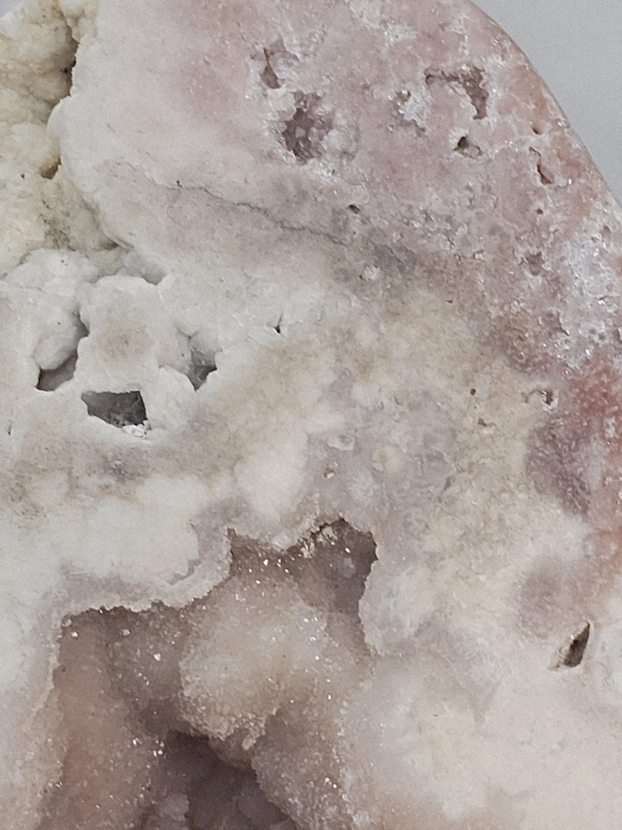 Large Pink Amethyst Slab, Brazilian Crystal with Quartz Druzy