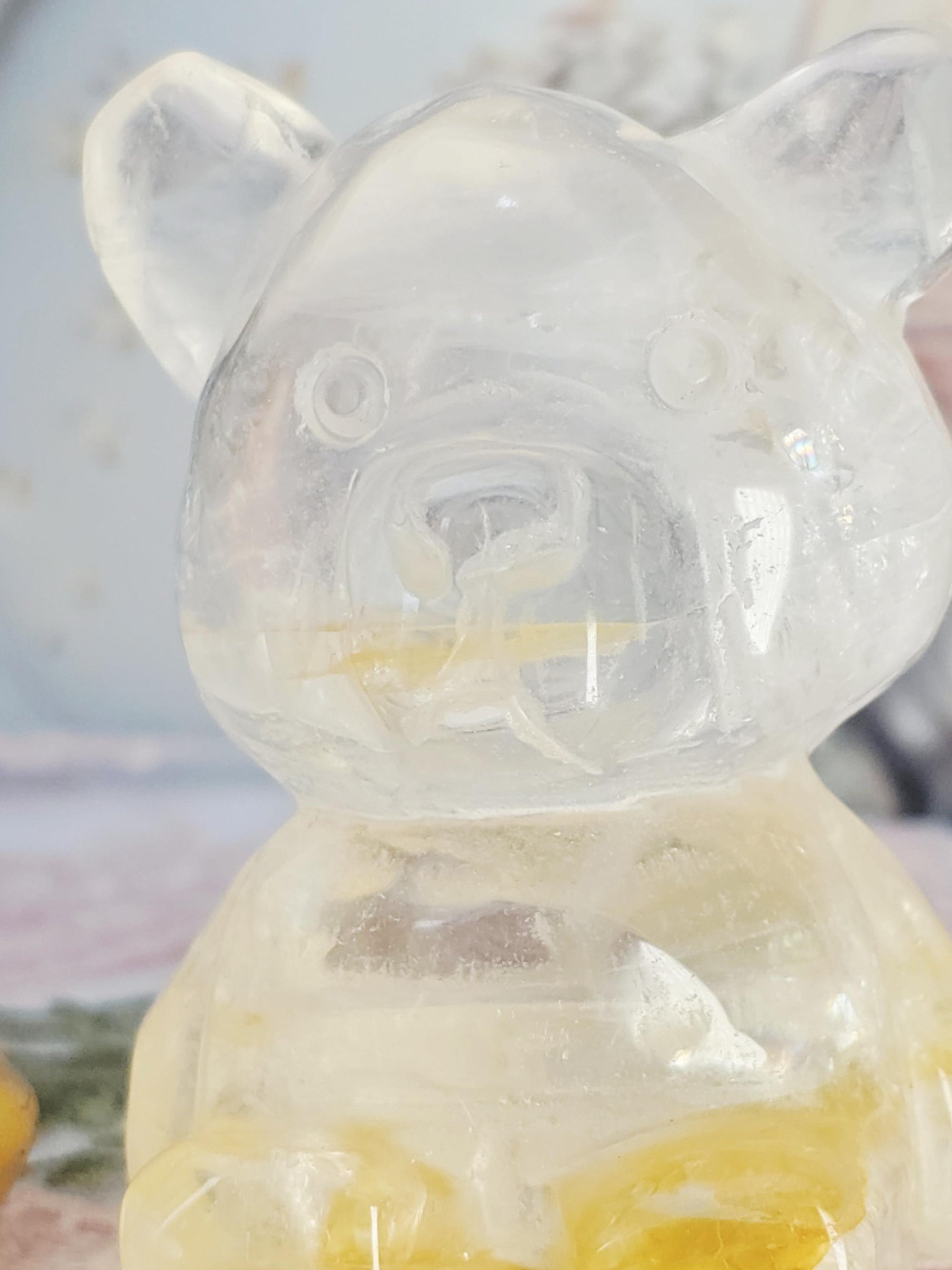 Golden Healer Quartz Bear, Bear Art, Teddie Bear, Cute Crystal, Feng Shui Crystal, Chakra Stone
