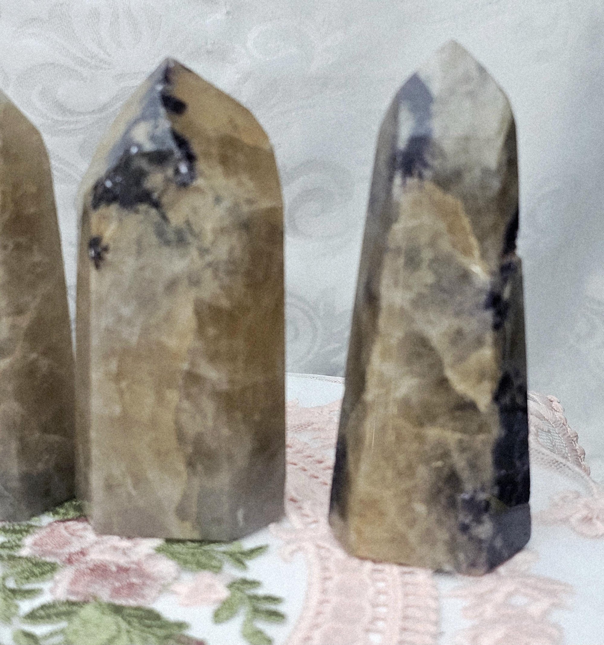 Non Heat Treated Citrine and Lepidolite Tower, Crystal, Natural Citrine Tower, Gift for Her