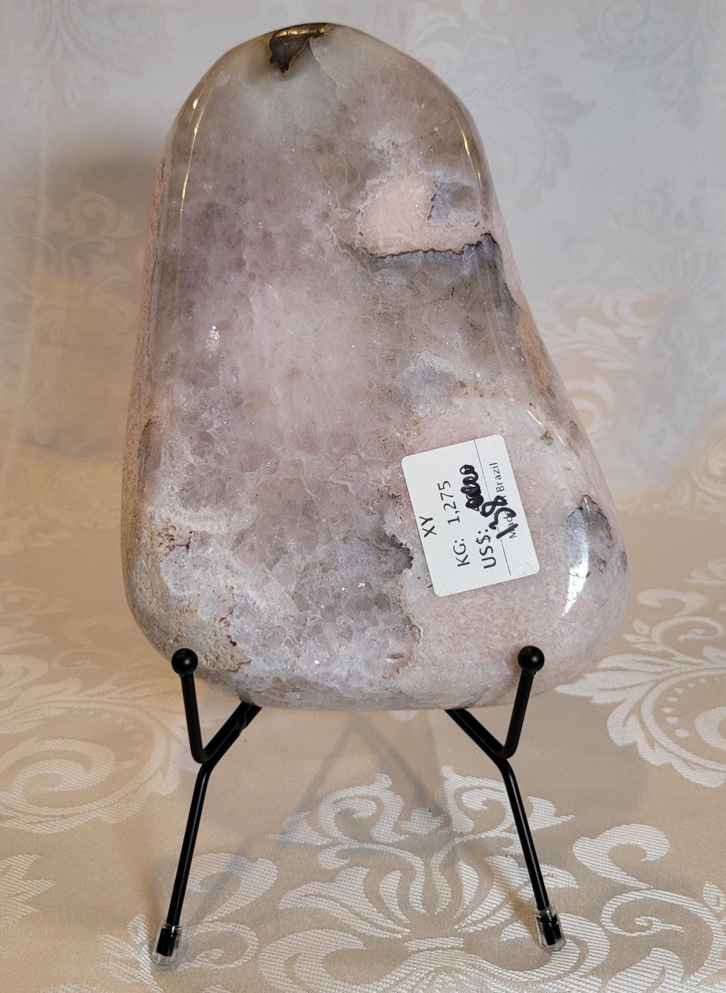 LG Pink Amethyst Bowl with Purple Amethyst, Handmade Bowl, Bowl, Crystal Bowl