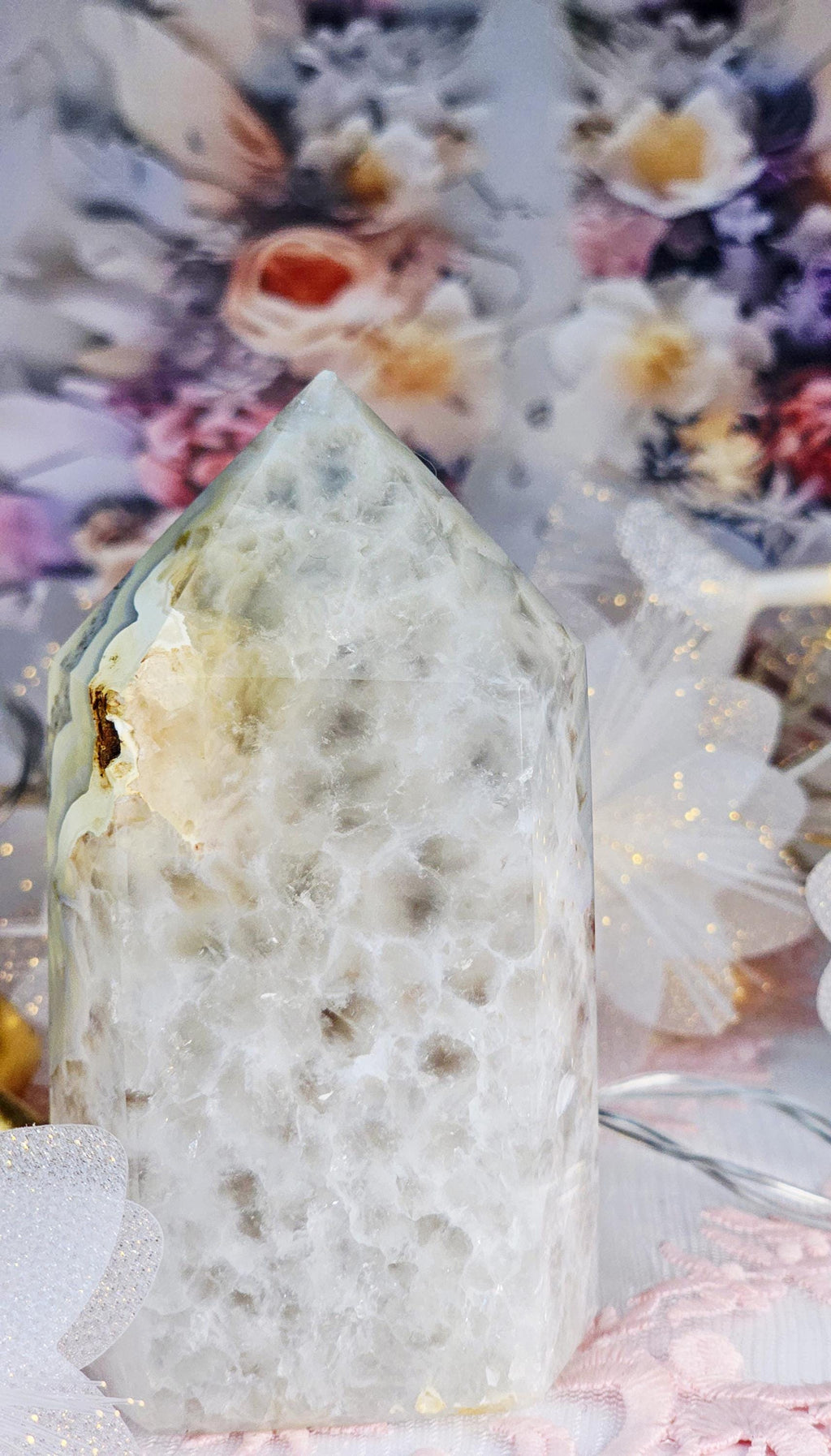 Druzy Agate Tower, Crystal Gift, Home Decor