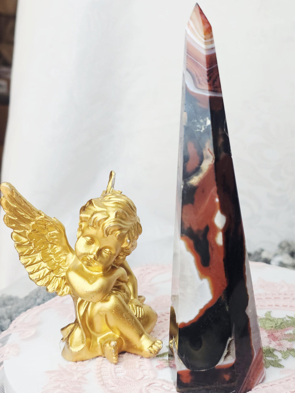 Sardonyx Carnelian Tower, Carnelian Towers , Orange and Black Sardonyx, Crystal Gift