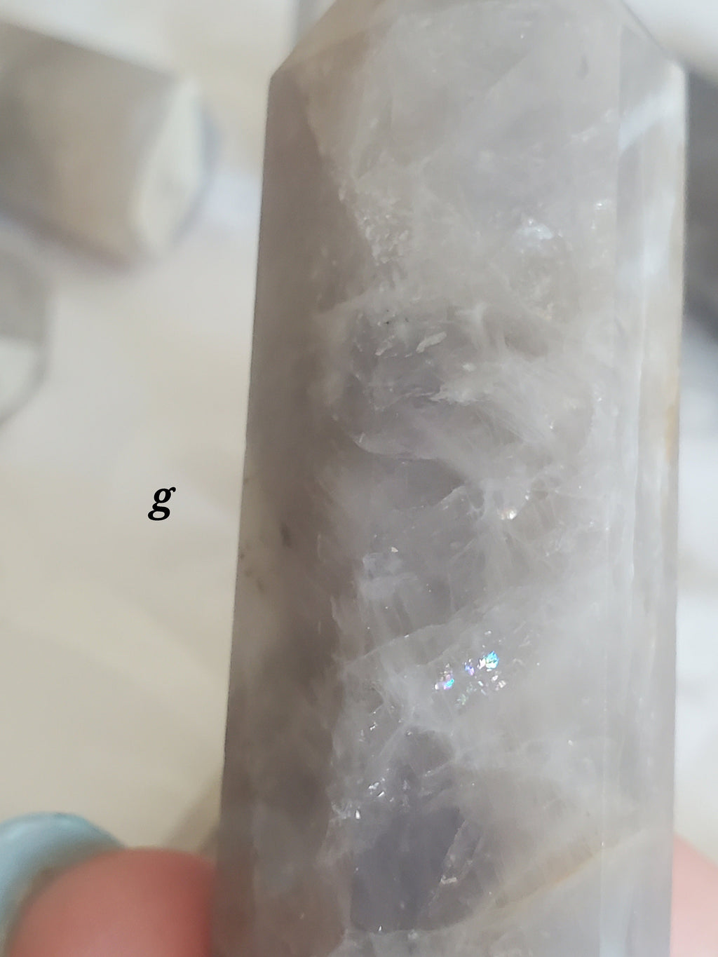 Lg Blue Rose Quartz with Rainbows Crystal Tower, 4in Blue Rose Quartz Crystals, Crystal, Gifts