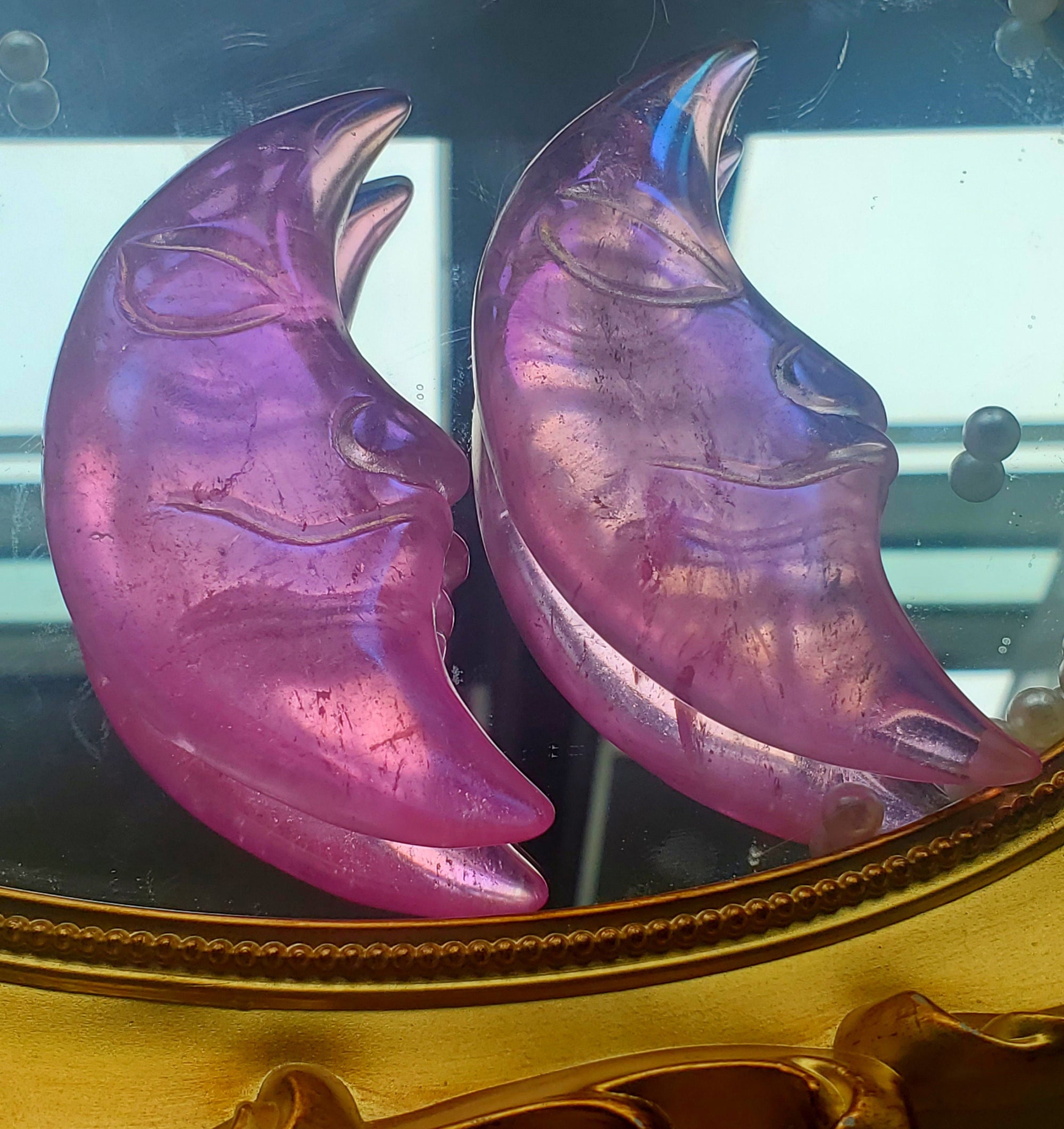 Aura Clear Quartz Moon, Angel Aura, Moon crystal,Crystal