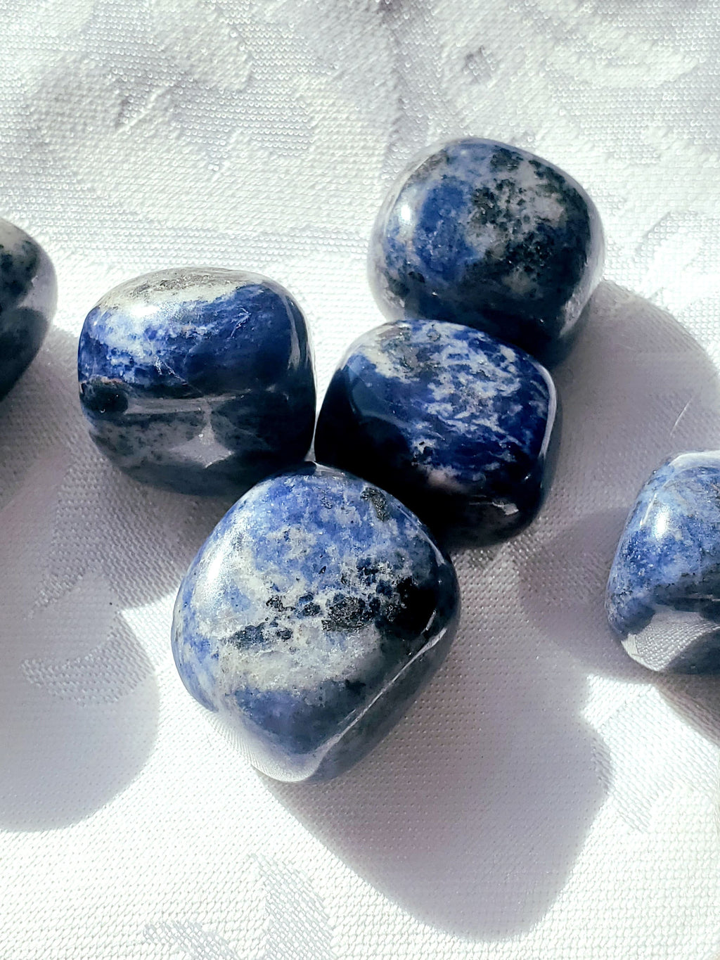 5 AAA Grade Sodalite Tumble Stones, Reiki Crystal Set