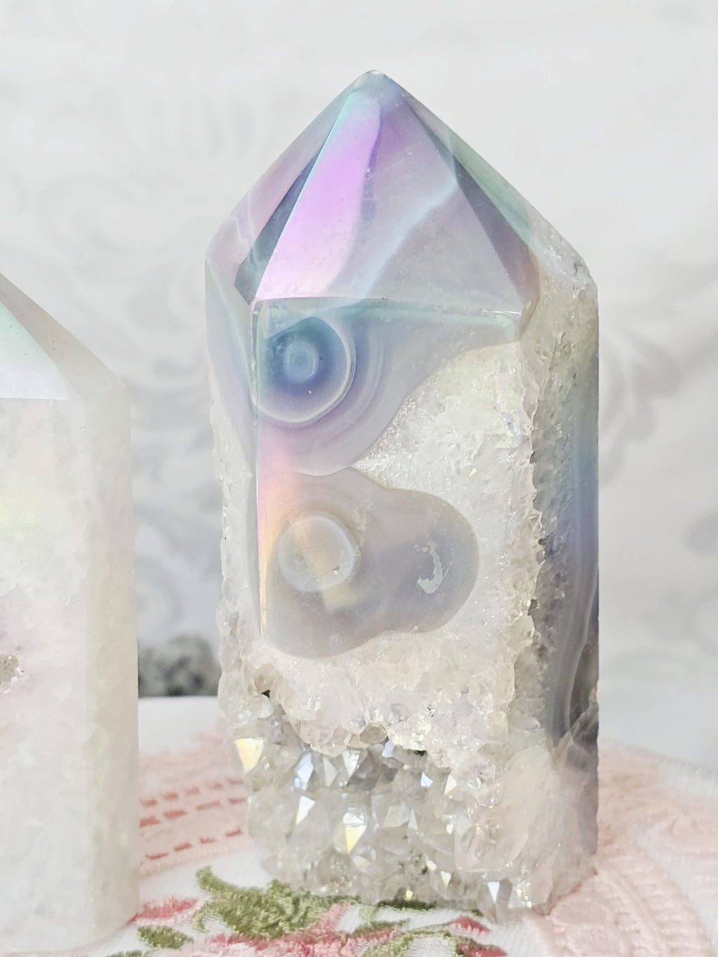 Aura Druzy Agate Towers, Crystal, Home Decor