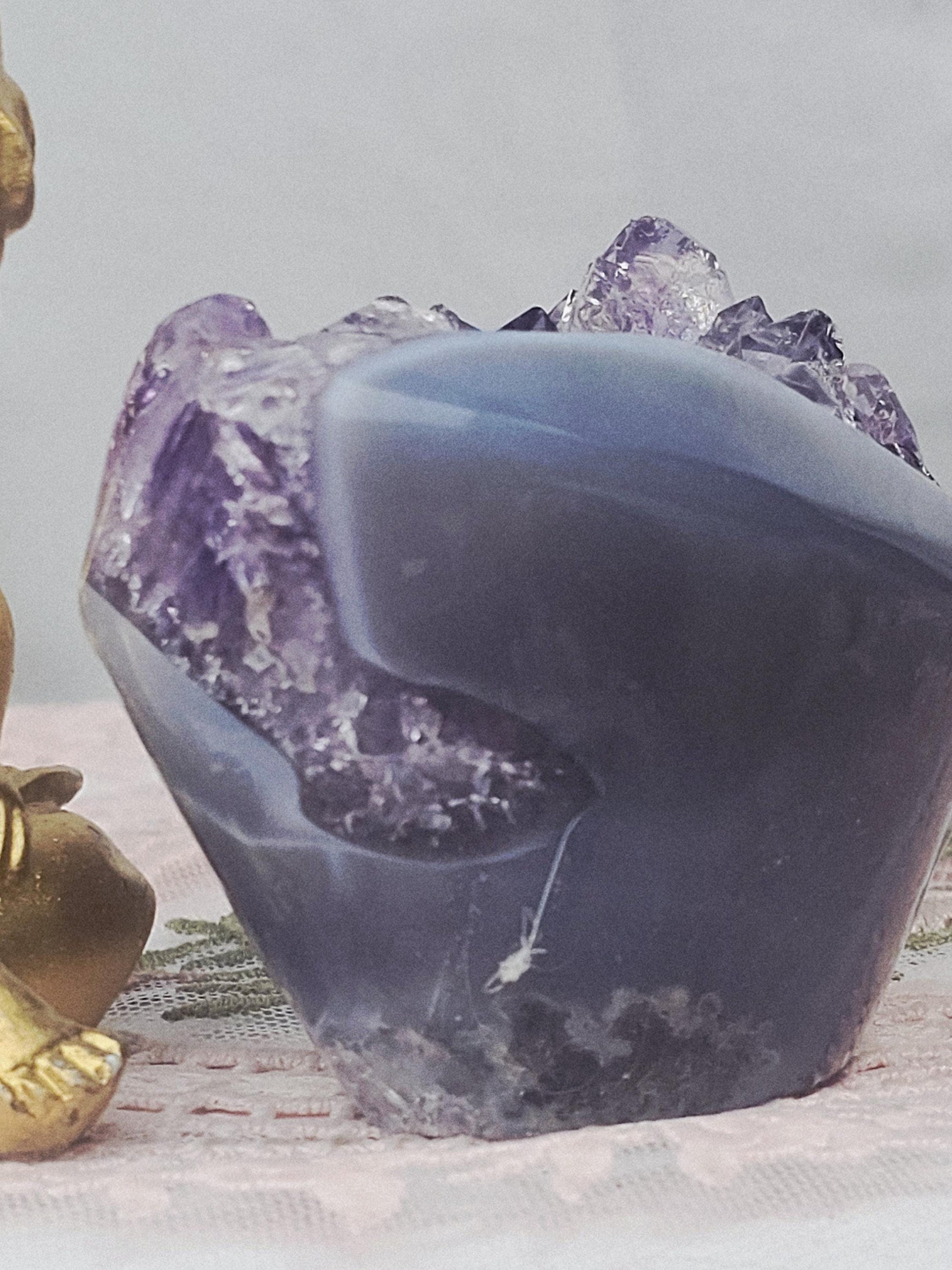 Amethyst Geode Cupcake, Crystal Home Decor, Brazilian Amethyst