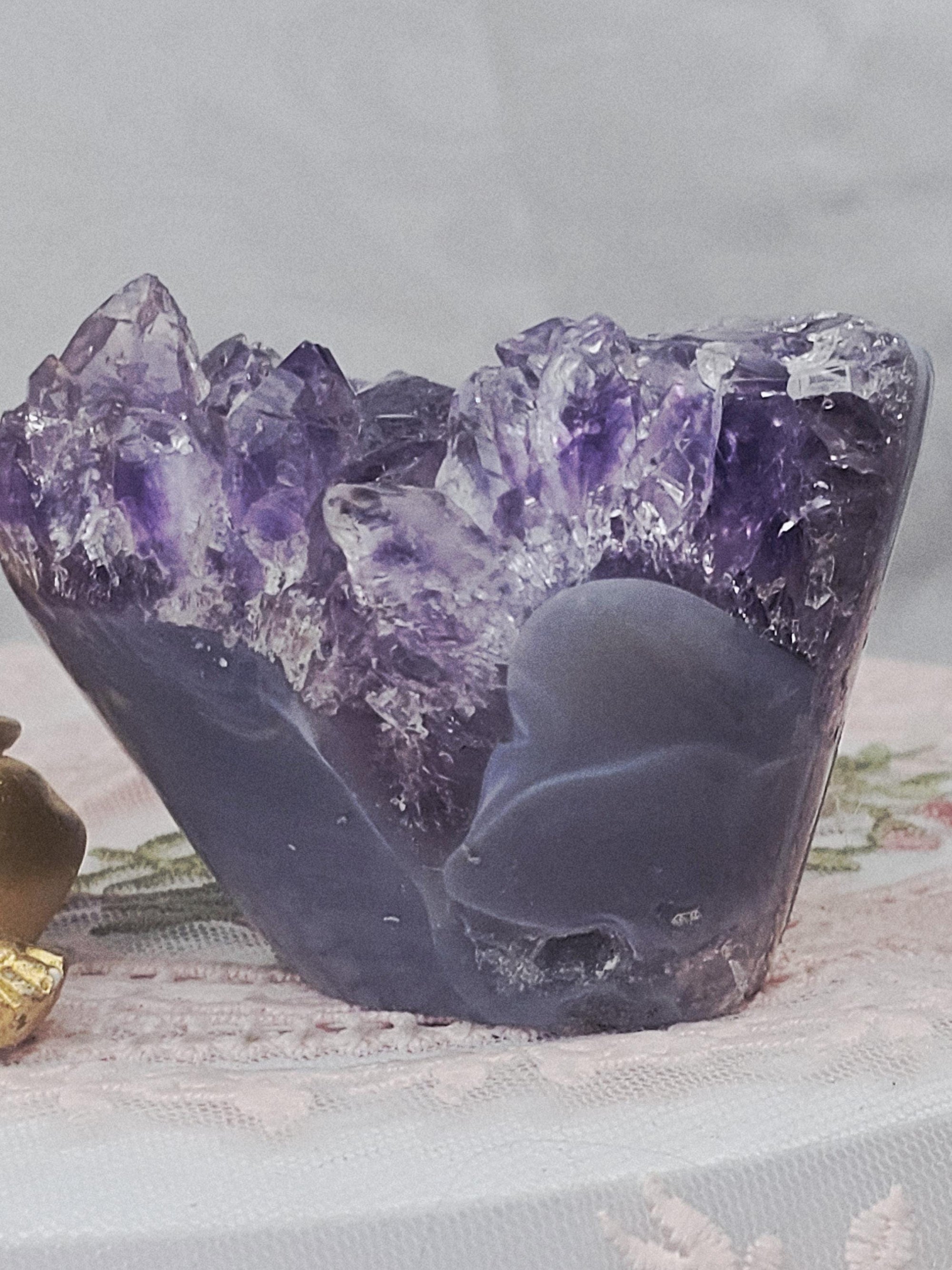 Amethyst Geode Cupcake, Crystal Home Decor, Brazilian Amethyst