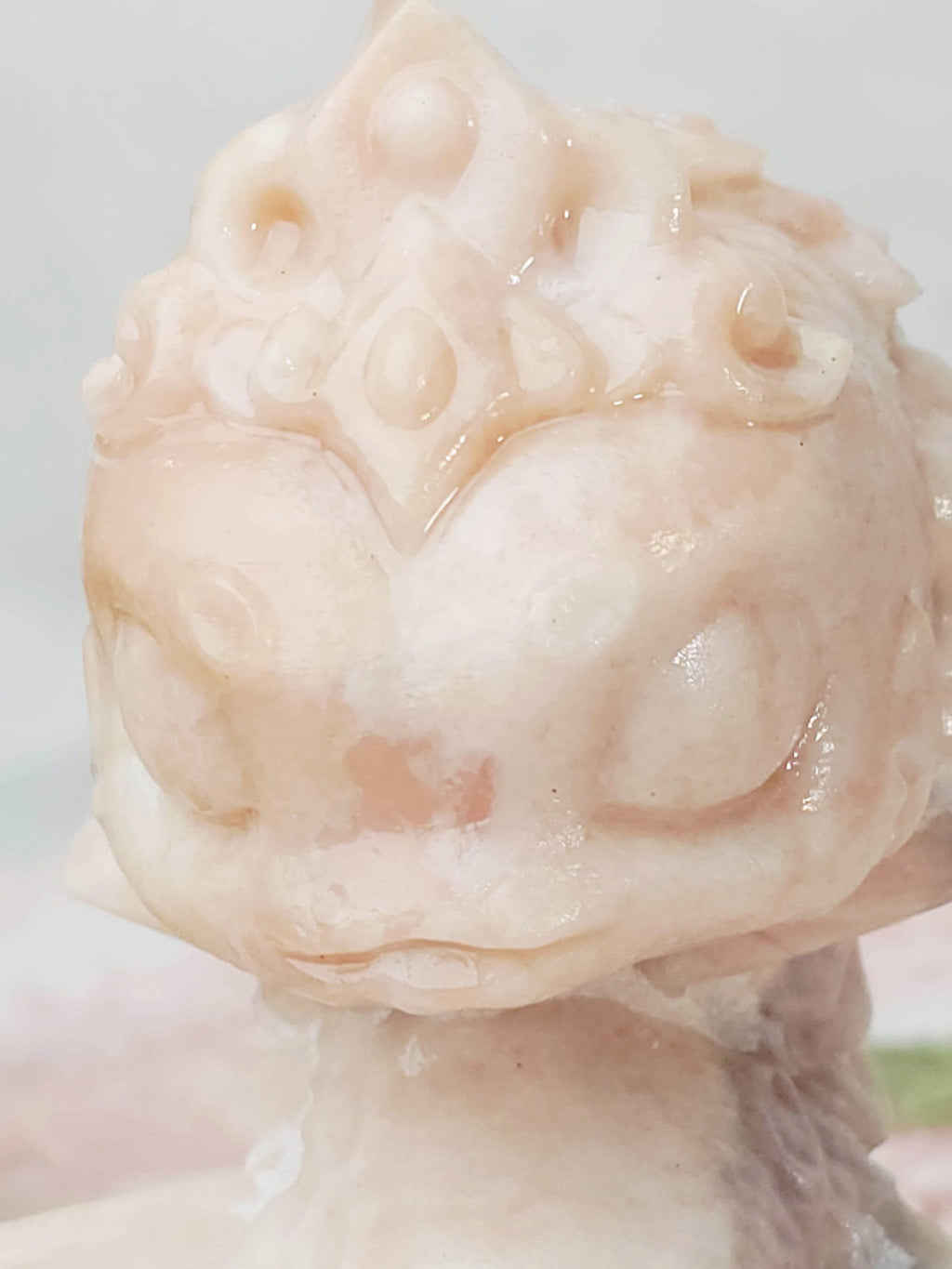 Pink Opal Dragon Snake Crystal Sculpture, Lucky Stone