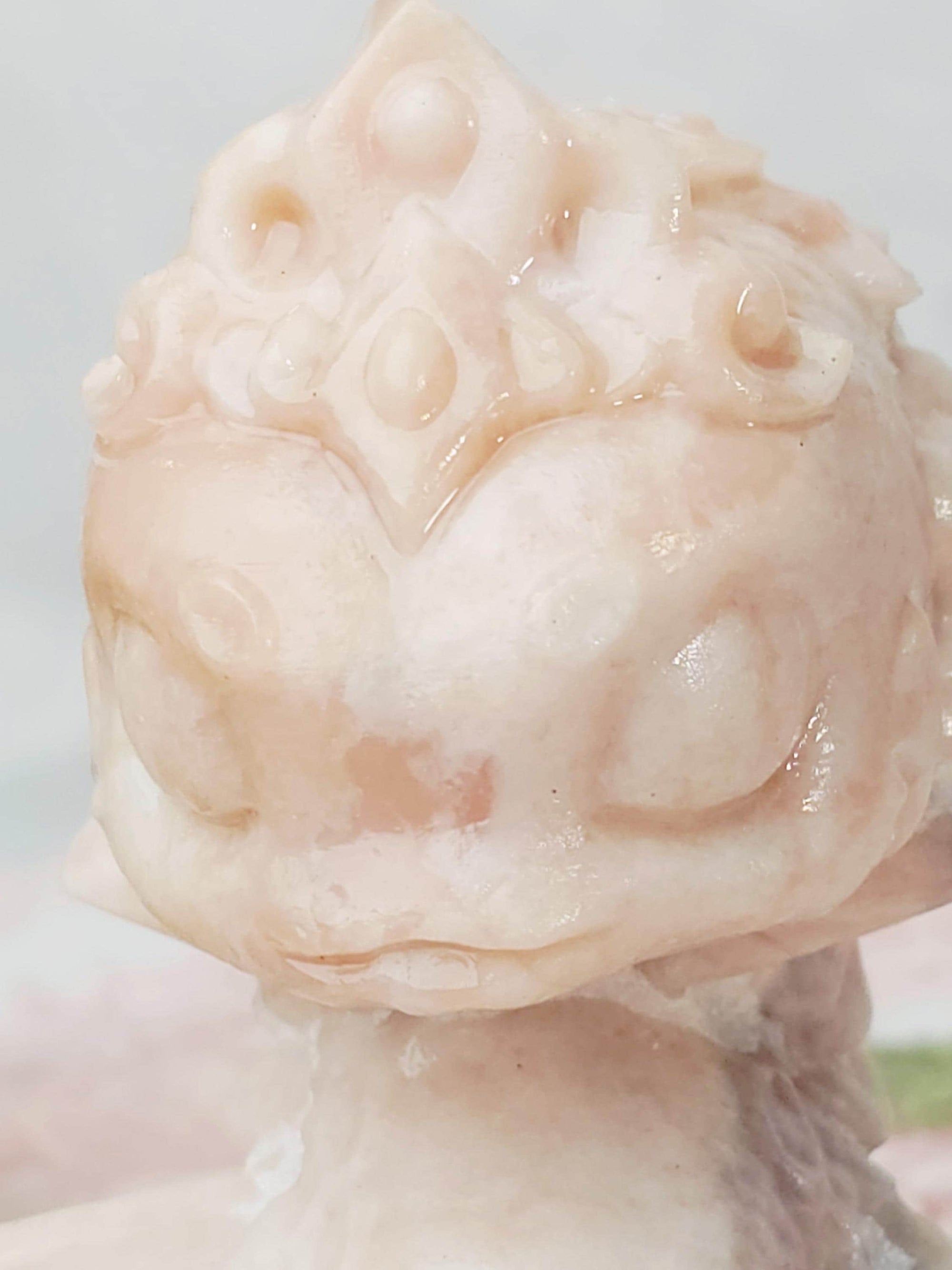 Pink Opal Dragon Snake Crystal Sculpture, Lucky Stone