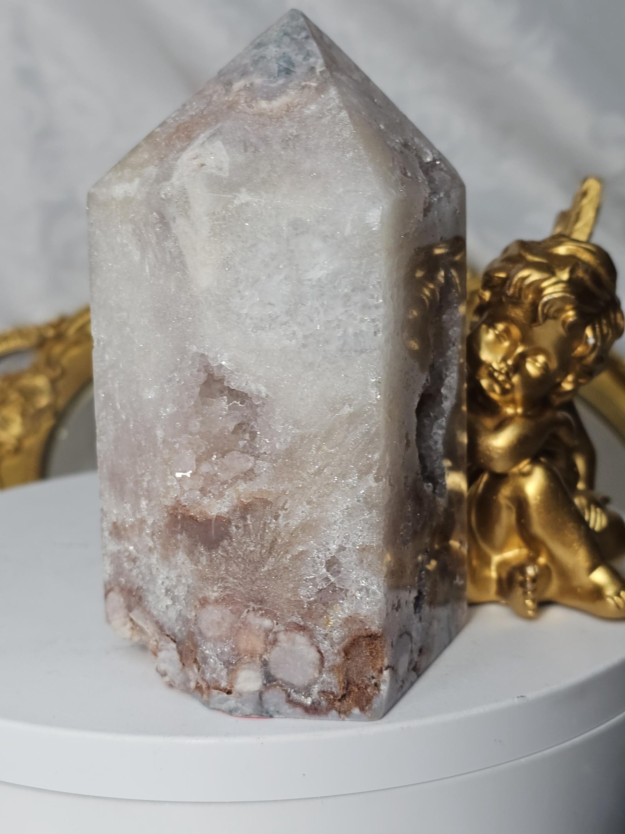 Brazilian Pink Amethyst Druzy Tower, Reiki Infused Crystal Gift