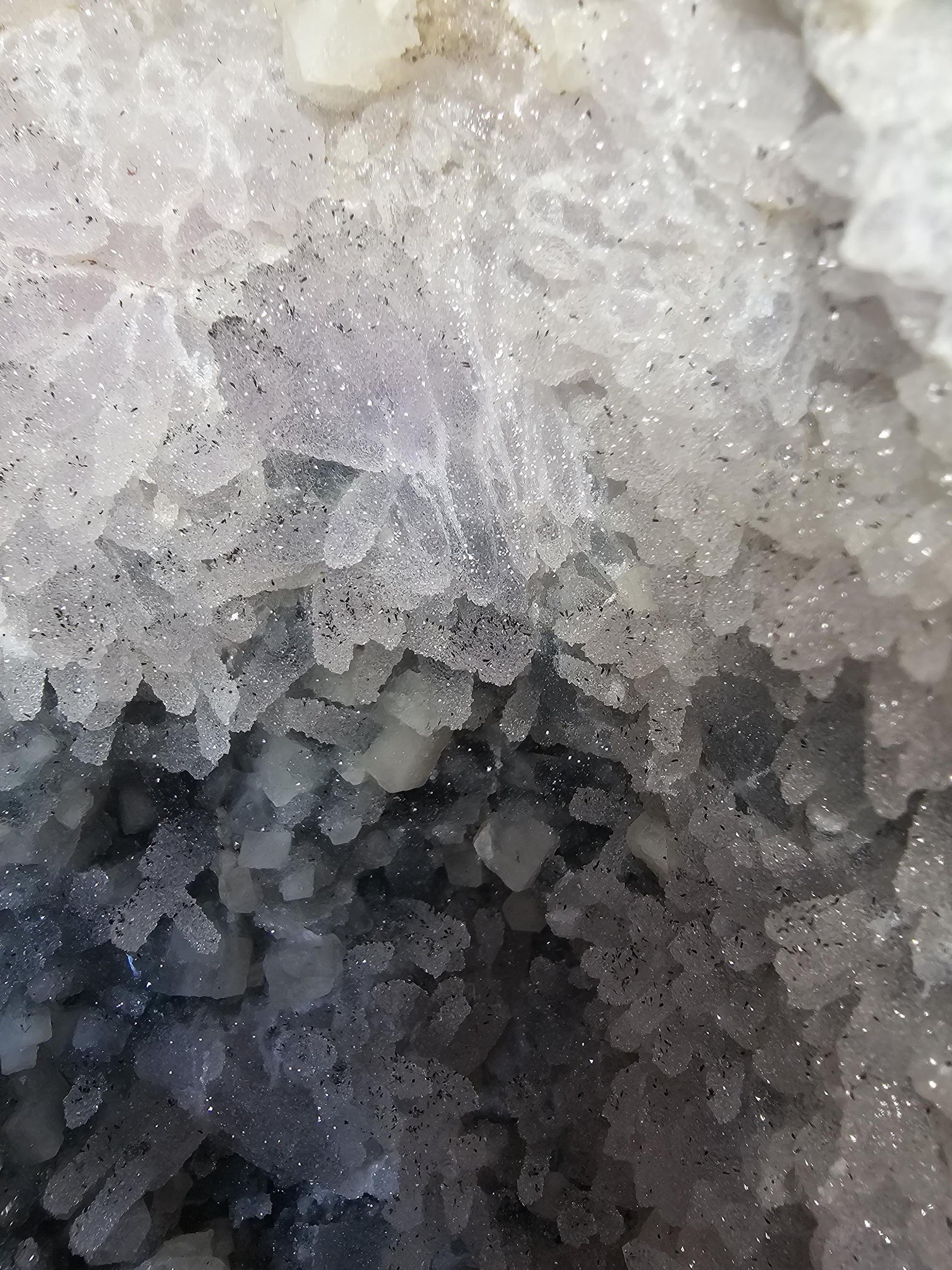 34.75 lb Rare Amethyst Cathedral with Sugar, Calcite Cubes, Flowers