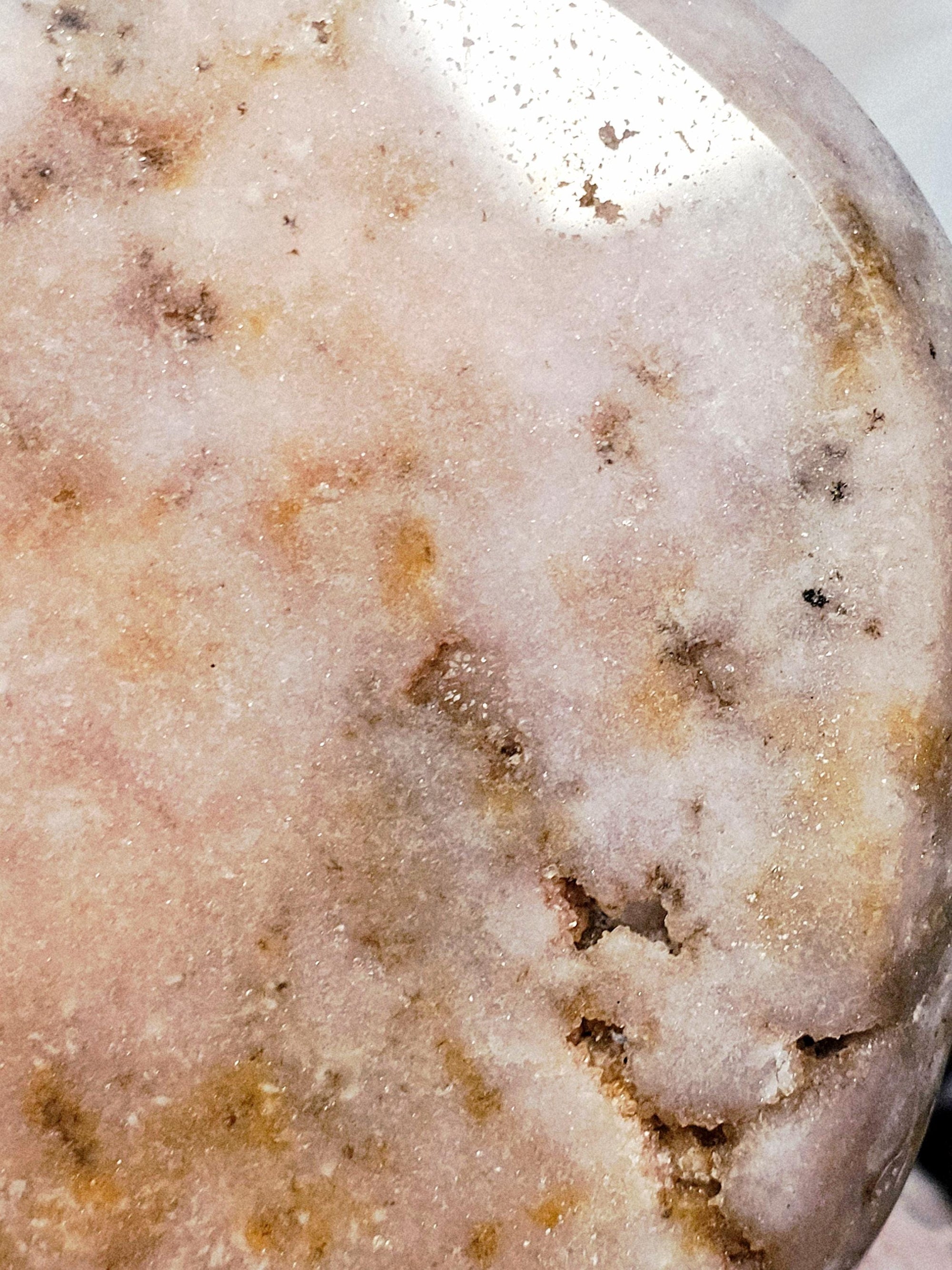 Handmade Pink Amethyst Druzy Bowl, Jasper Inclusions