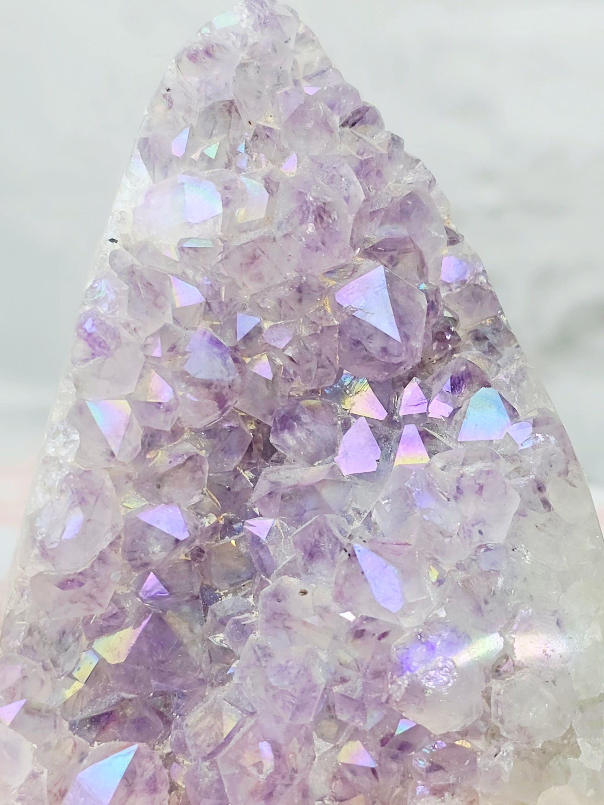 Rare Angel Aura Amethyst Cutbase, Angel Aura Amethyst, Statement Piece