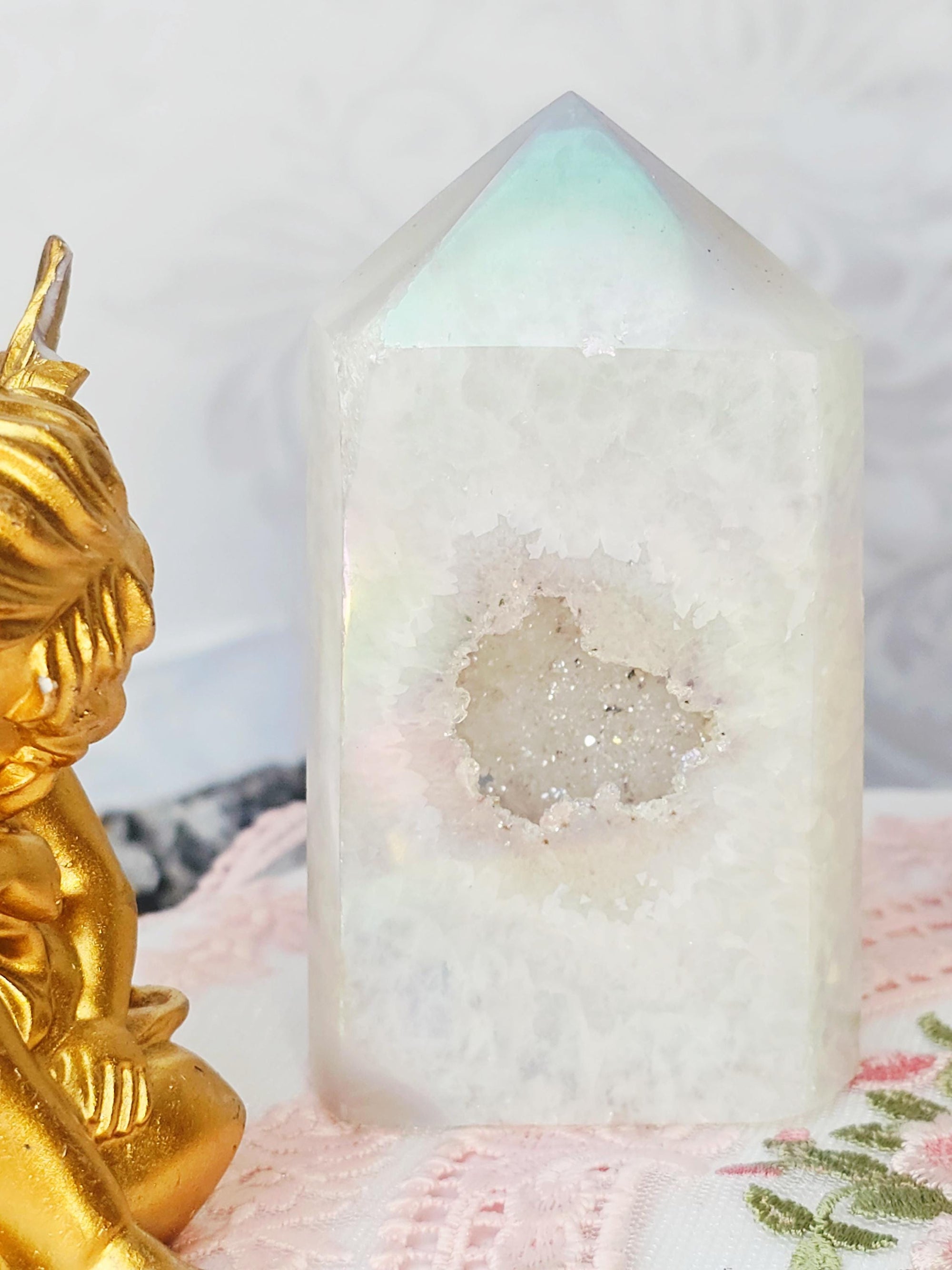 Aura Druzy Agate Towers, Crystal, Home Decor