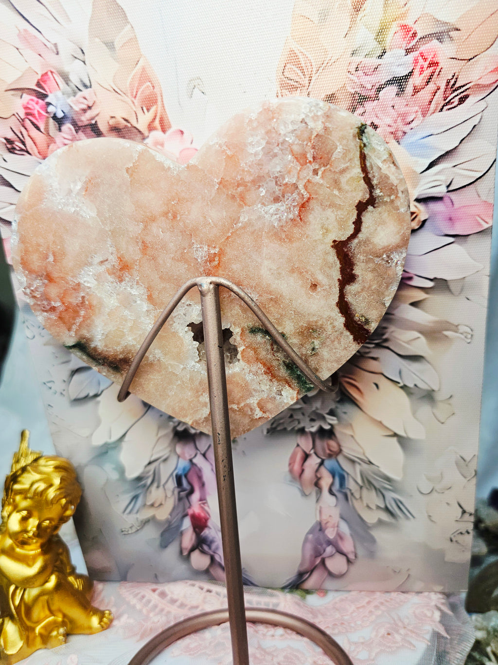 Brazilian Amethyst Druzy Heart, Pink Amethyst Druzy Hearts, Red Pink Amethyst, Crystal Heart,Gift