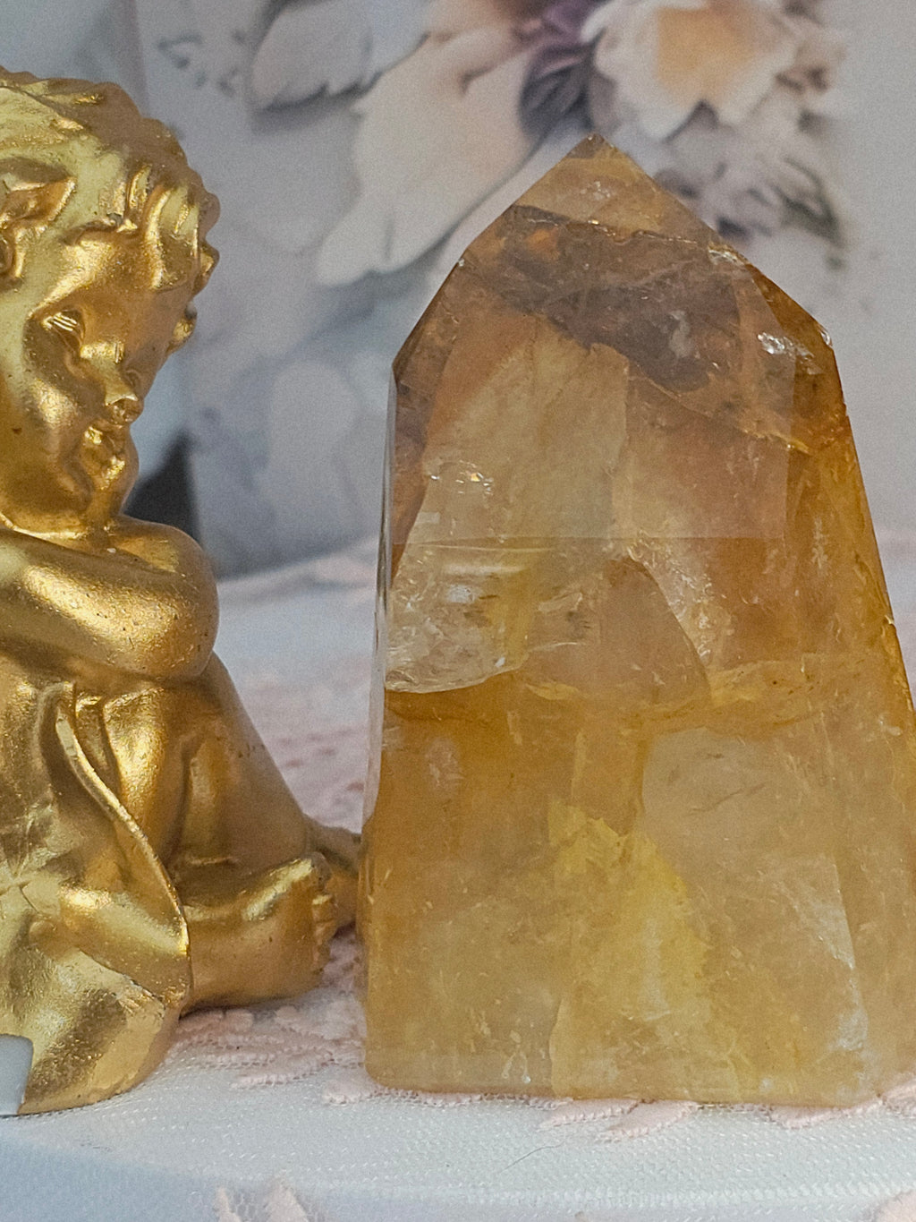 Golden Healer Quartz Tower,  Columbia, Golden Healer with Dendritic, Feng Shui Crystal, Chakra Stone