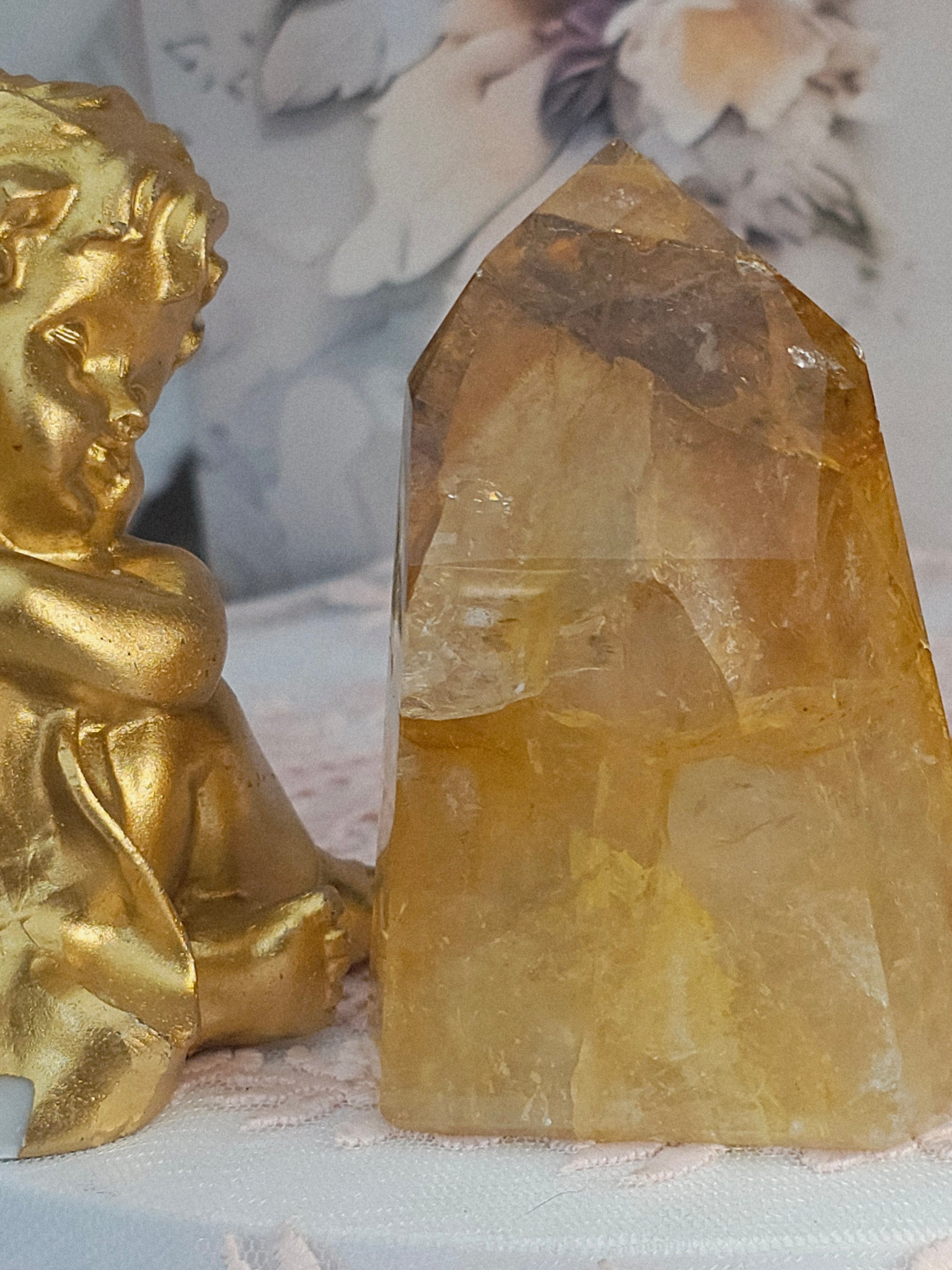 Golden Healer Quartz Tower,  Columbia, Golden Healer with Dendritic, Feng Shui Crystal, Chakra Stone