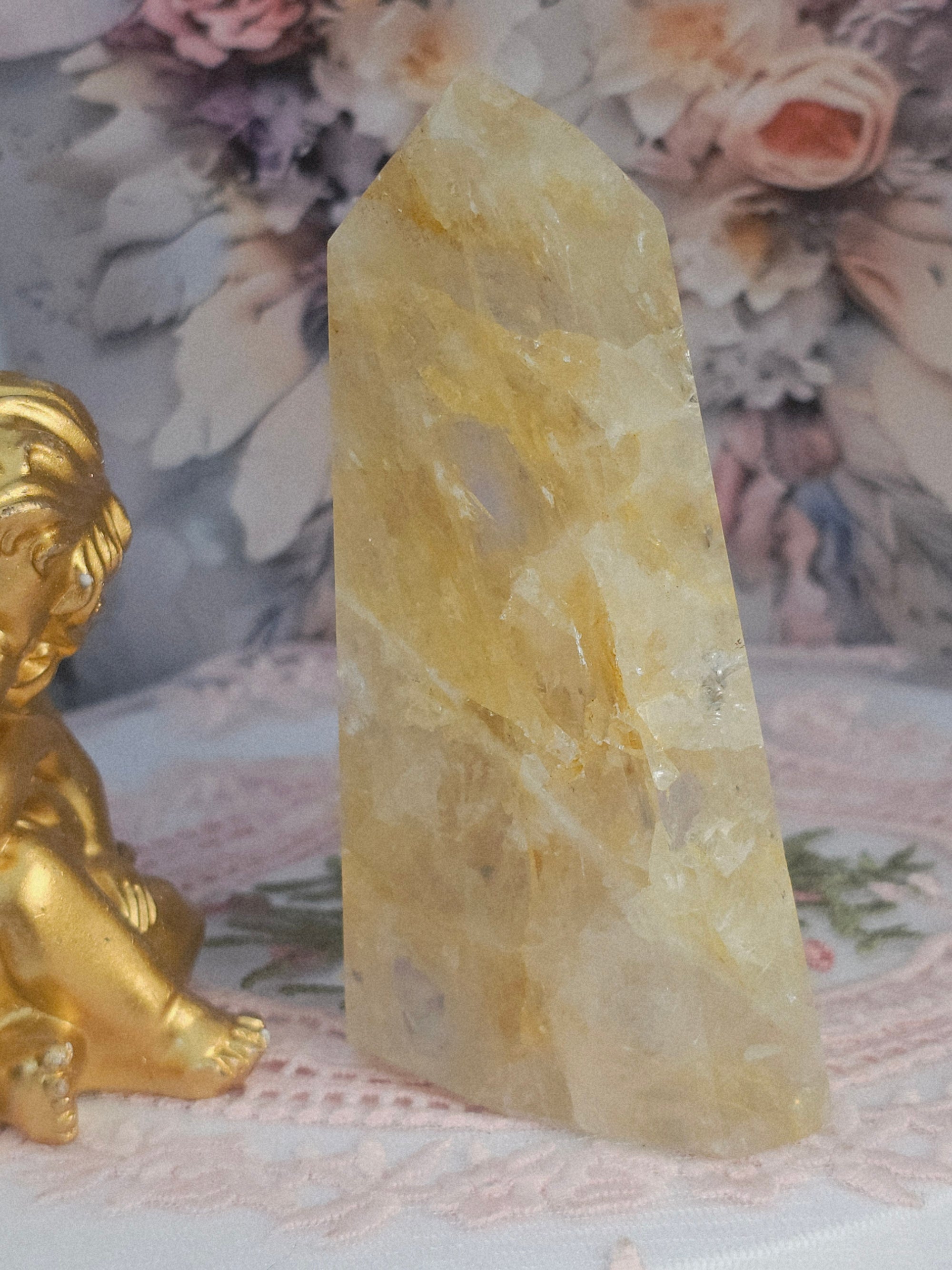 Golden Healer Quartz Tower,  Columbia, Golden Healer with Dendritic, Feng Shui Crystal, Chakra Stone
