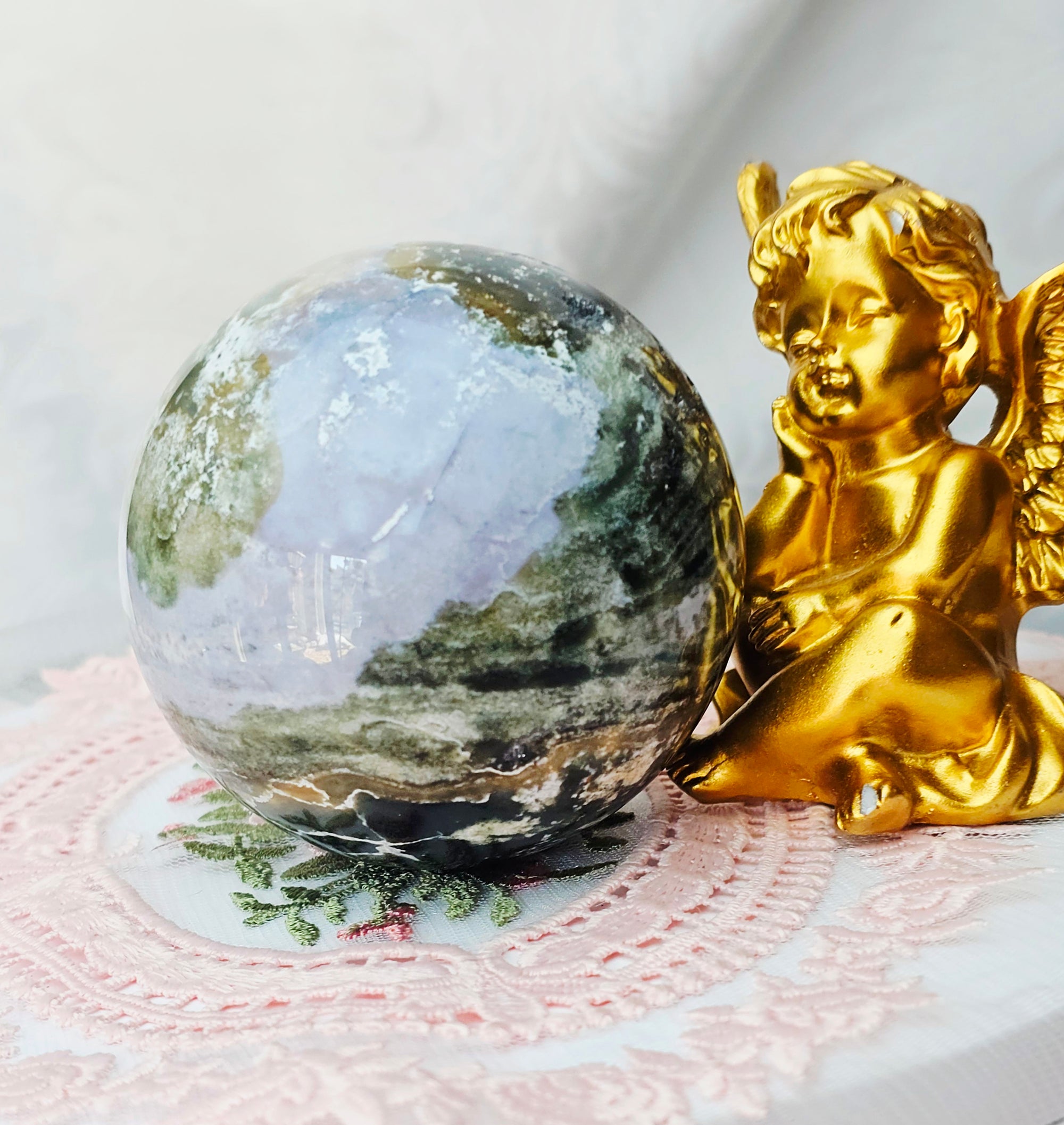 Rare Colorful Druzy Ocean Jasper Sphere, Ocean Jasper, Crystal Sphere