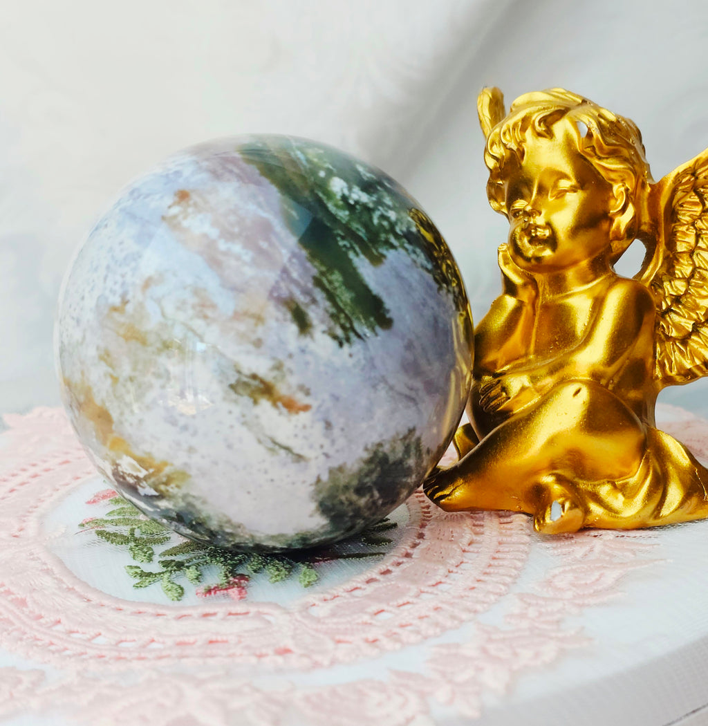 Rare Colorful Druzy Ocean Jasper Sphere, Ocean Jasper, Crystal Sphere