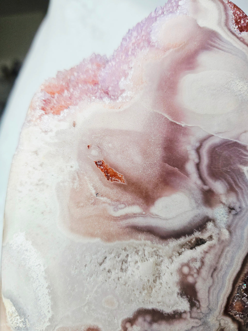 Brazilian Amethyst Druzy Slab, Pink Amethyst Druzy Slab, Red Pink Amethyst, Crystal Slab (Copy)