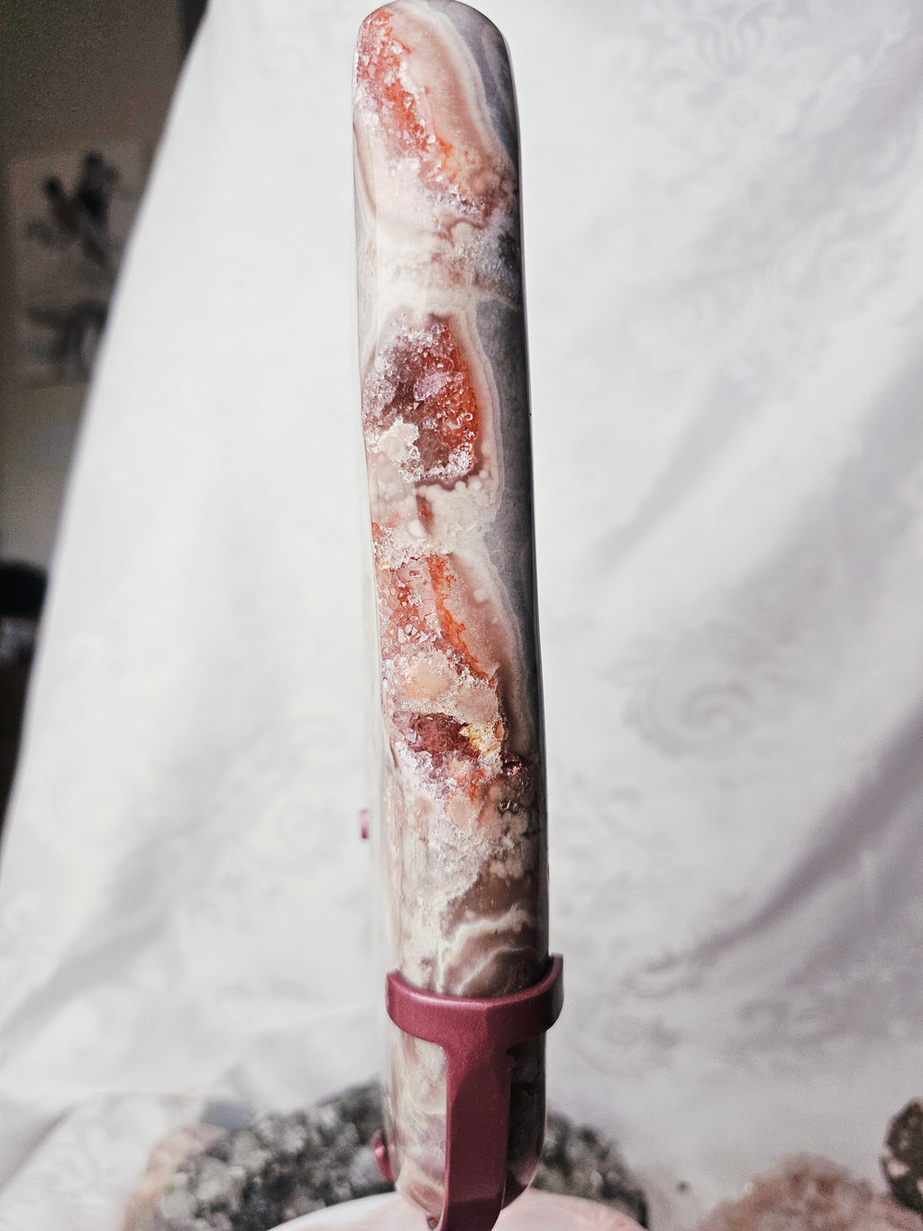 Brazilian Amethyst Druzy Slab, Pink Amethyst Druzy Slab, Red Pink Amethyst, Crystal Slab (Copy)