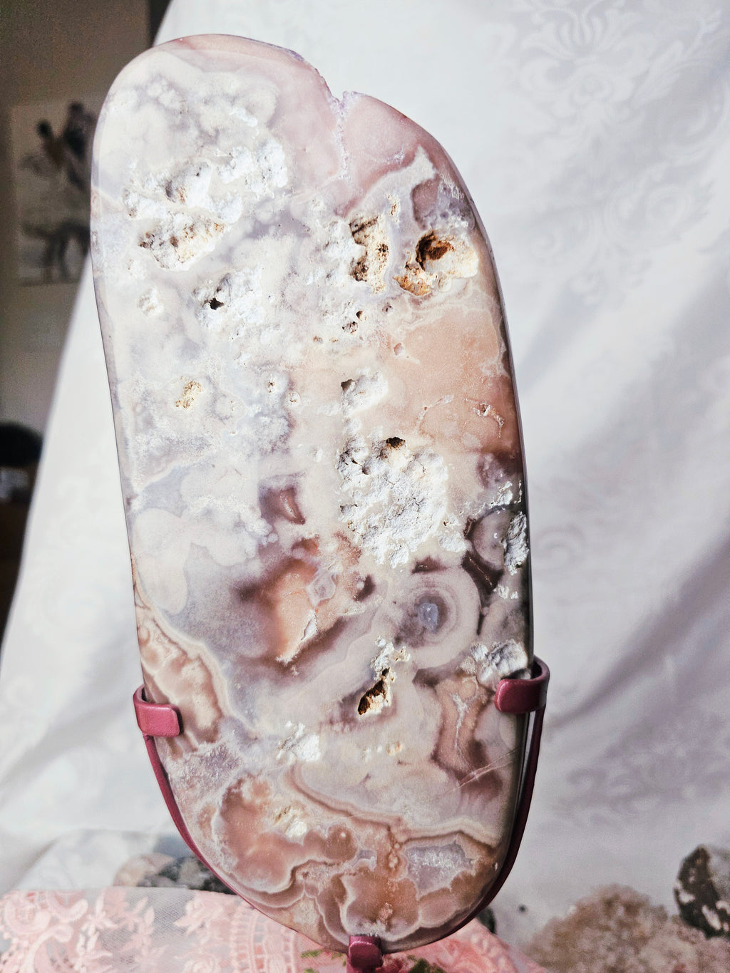 Brazilian Amethyst Druzy Slab, Pink Amethyst Druzy Slab, Red Pink Amethyst, Crystal Slab (Copy)