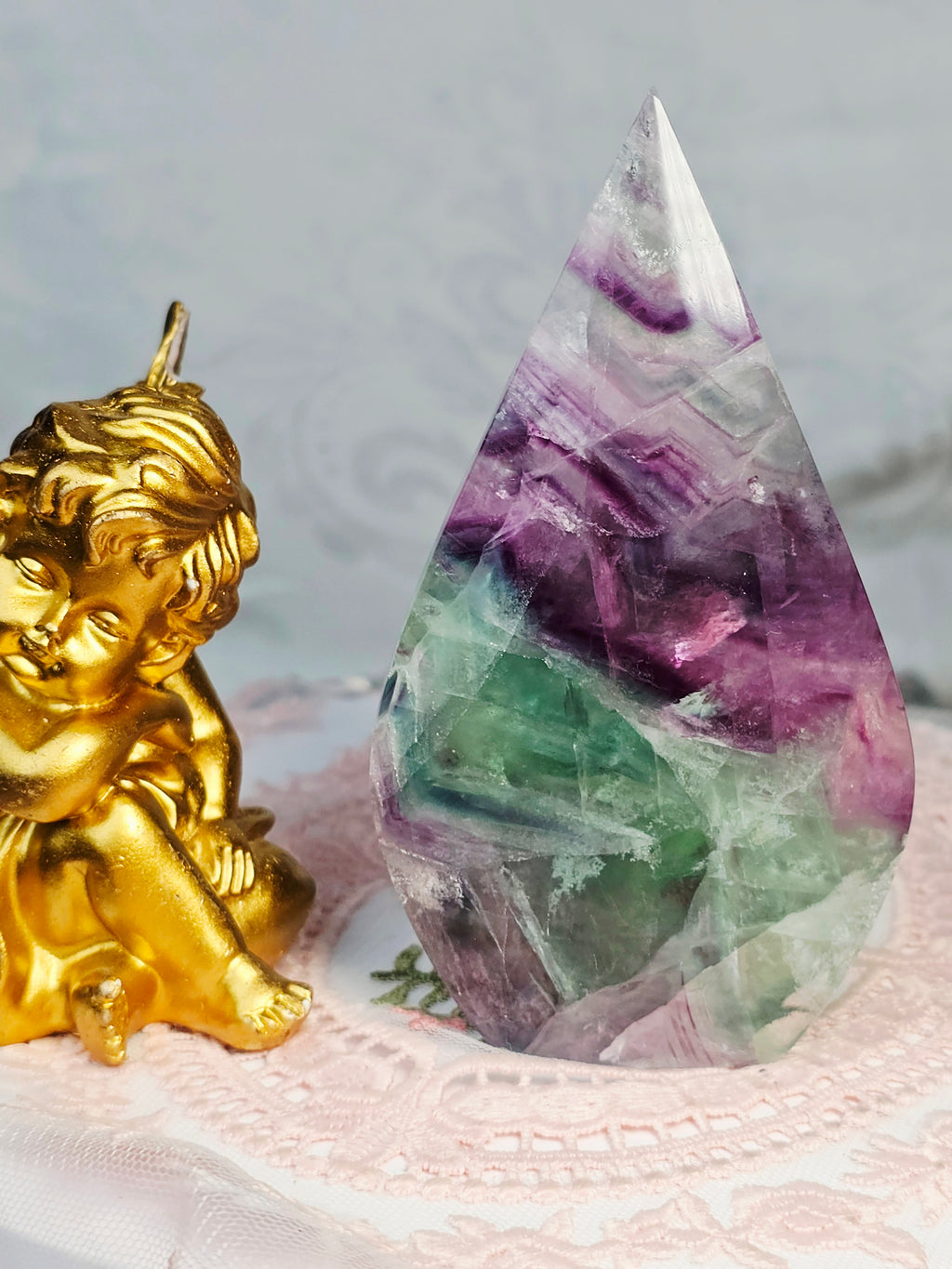 Fluorite Flame, Crystal Flame, Handmade, Crystal Flame