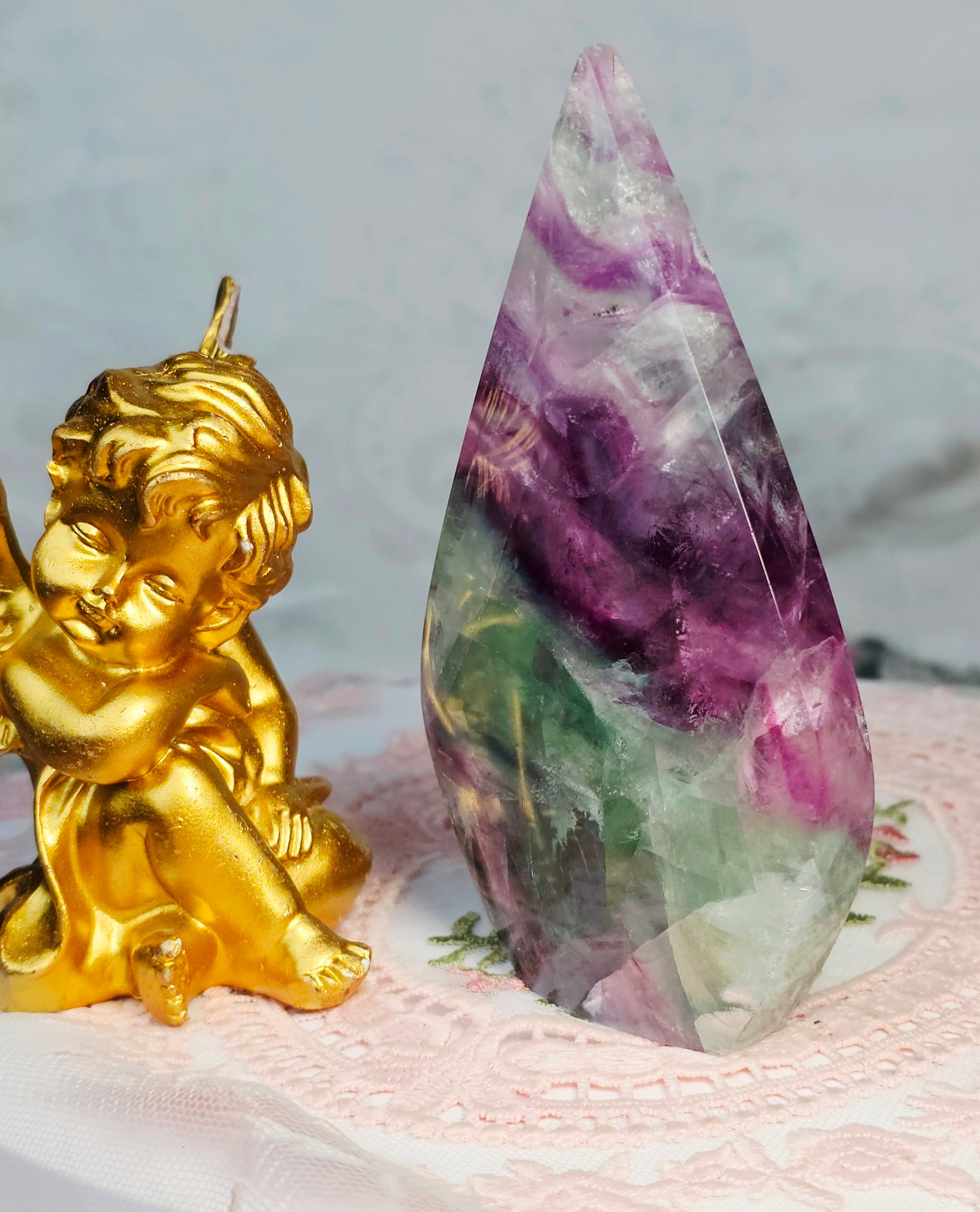 Fluorite Flame, Crystal Flame, Handmade, Crystal Flame