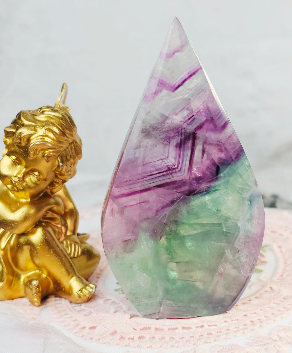 Fluorite Flame, Crystal Flame, Handmade, Crystal Flame