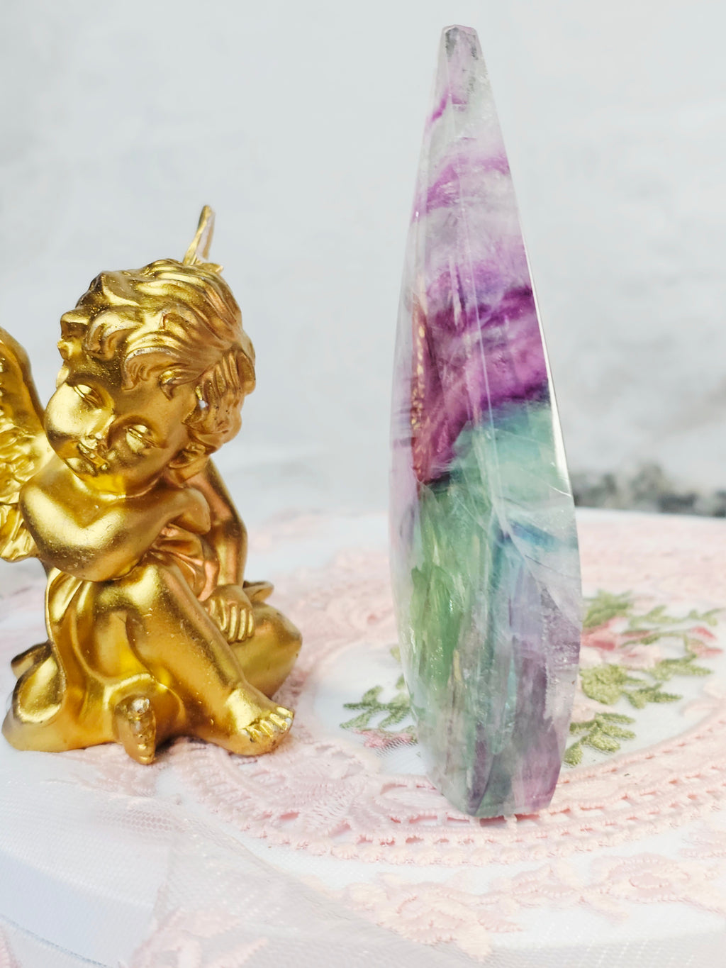 Fluorite Flame, Crystal Flame, Handmade, Crystal Flame