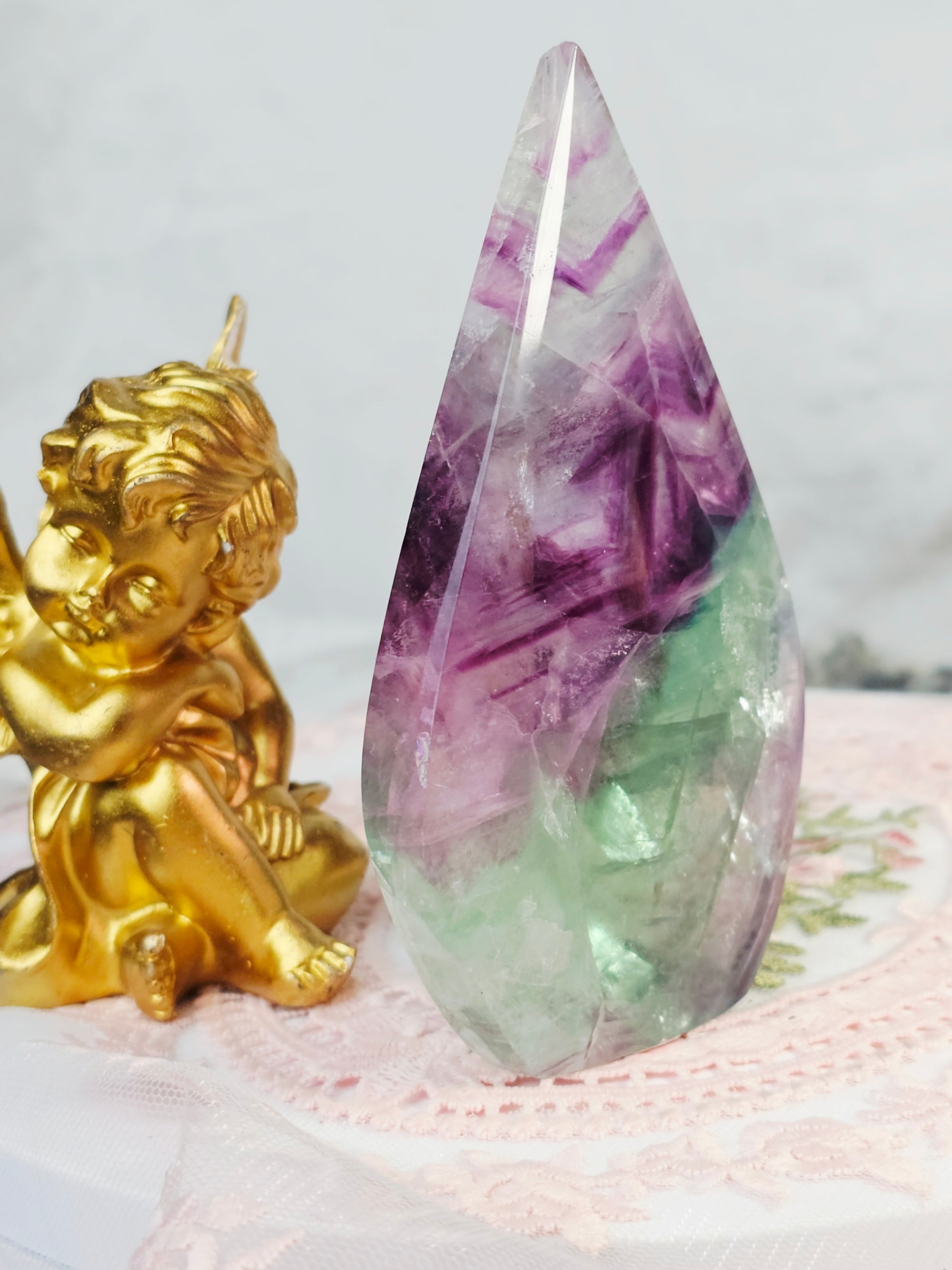 Fluorite Flame, Crystal Flame, Handmade, Crystal Flame