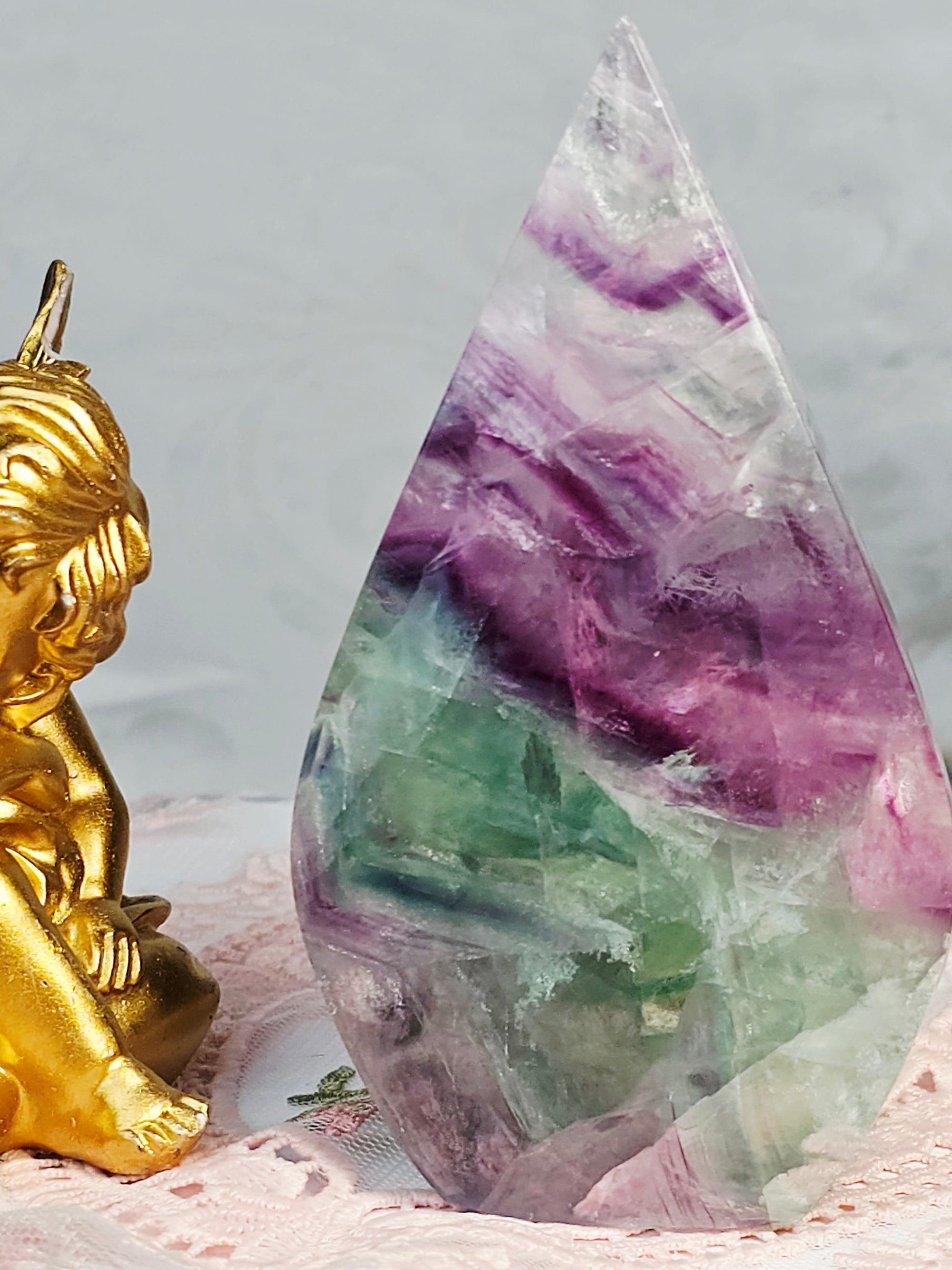 Fluorite Flame, Crystal Flame, Handmade, Crystal Flame